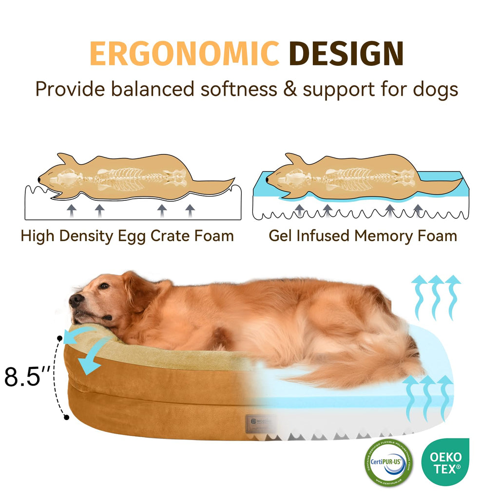 Giant Human Dog Bed for Adults and Pets, 74"x50"x12" Durable Memory Foam for Full-Body Comfort, Waterproof & Machine Washable Cover, Family Shared Lounger for Any Room, Grey