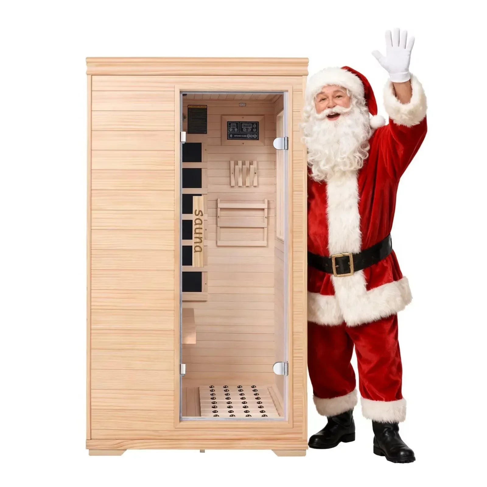 Far Infrared Sauna for 1 Person - 1050W Fast Heating, Canadian Hemlock Wood Home Sauna with Bluetooth Speaker, Chromotherapy & Oxygen Ionizer Easy Assembly Indoor Sauna for Relaxation, Detox, Home Gym - Unique Gift Market
