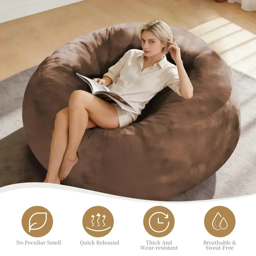 Big Beanbag Chairs for Adults ，6FT Bean Bag Chair with Filler Memory Foam Chair Super Soft Plush, Living Room Furniture, Suitable for bedrooms, Comfy Lounge Reading Chairs Birthday Gifts for Women Mom - Unique Gift Market