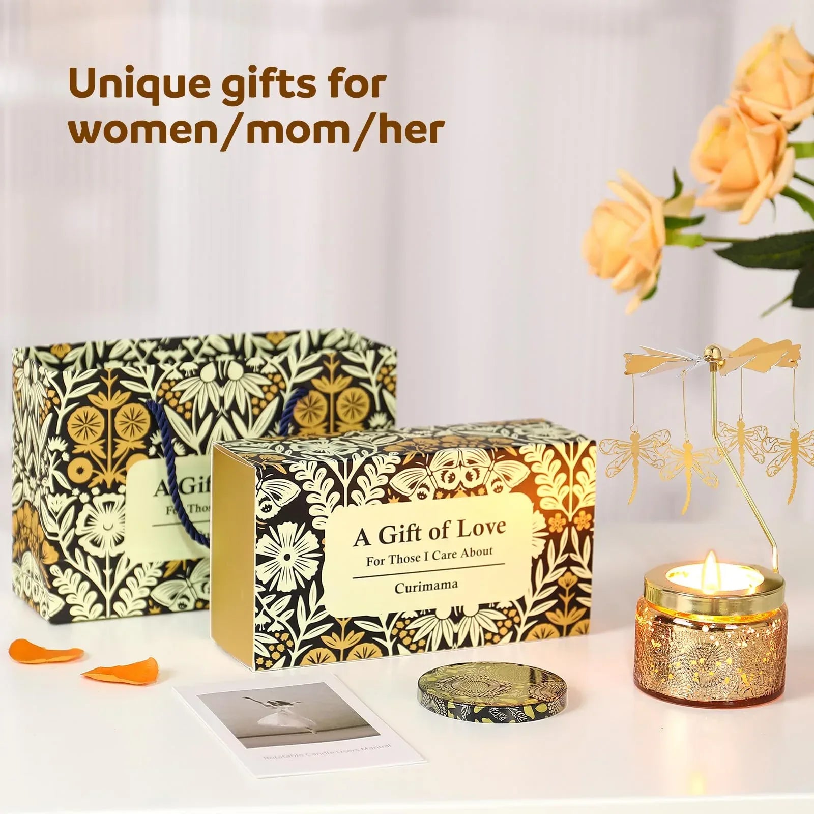 Unique Birthday Gift for Women, Rotating Scented Candles for Mom, Funny Birthday Gift for Grandma Wife Daughter, Ideal Choice for Valentines, Anniversary - Unique Gift Market