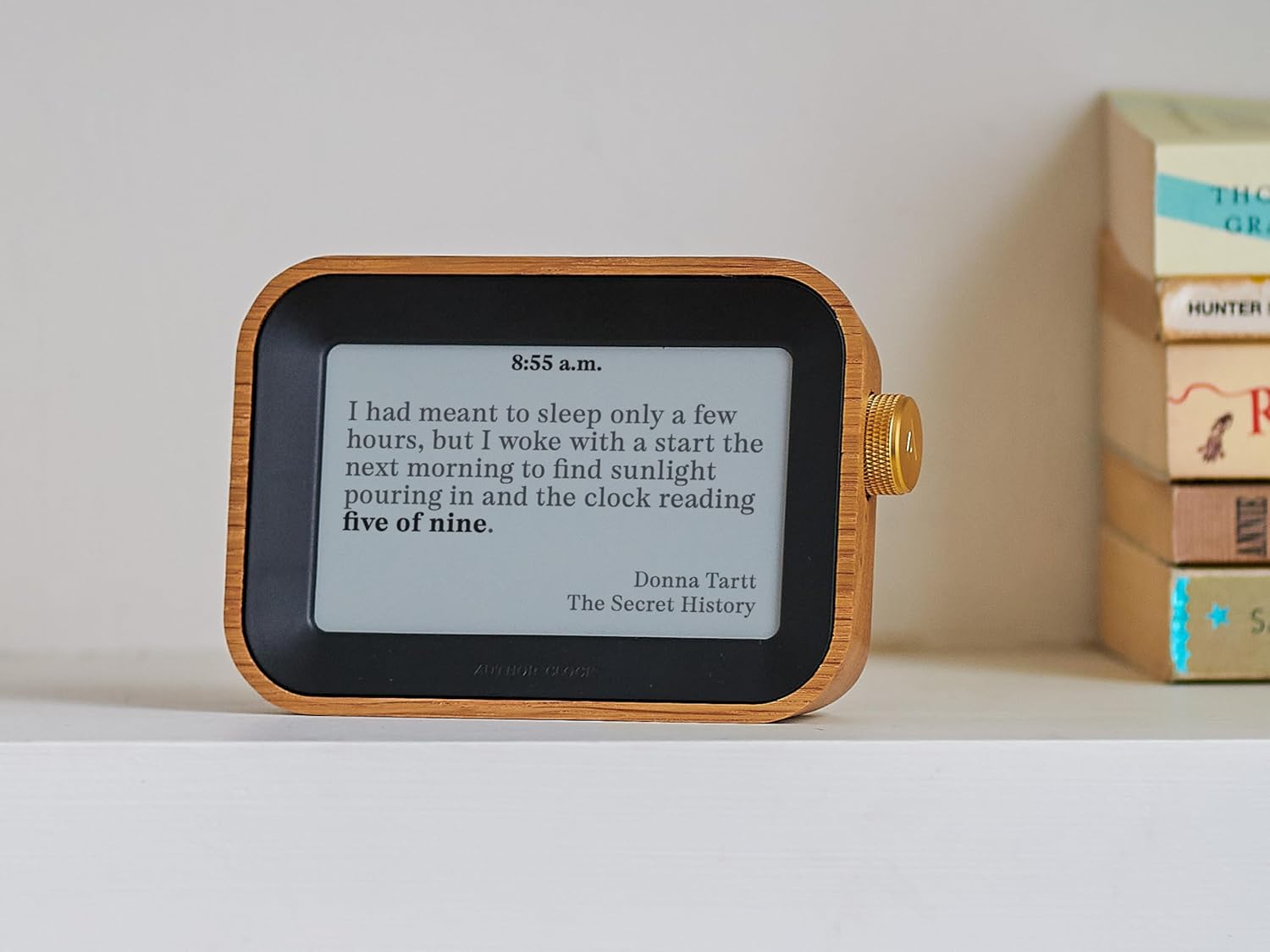 Author Clock – Literary Clock That Tells Time Using Book Quotes | Unique Gift for Book Lovers | New Quote Every Minute | Small | Vol 1