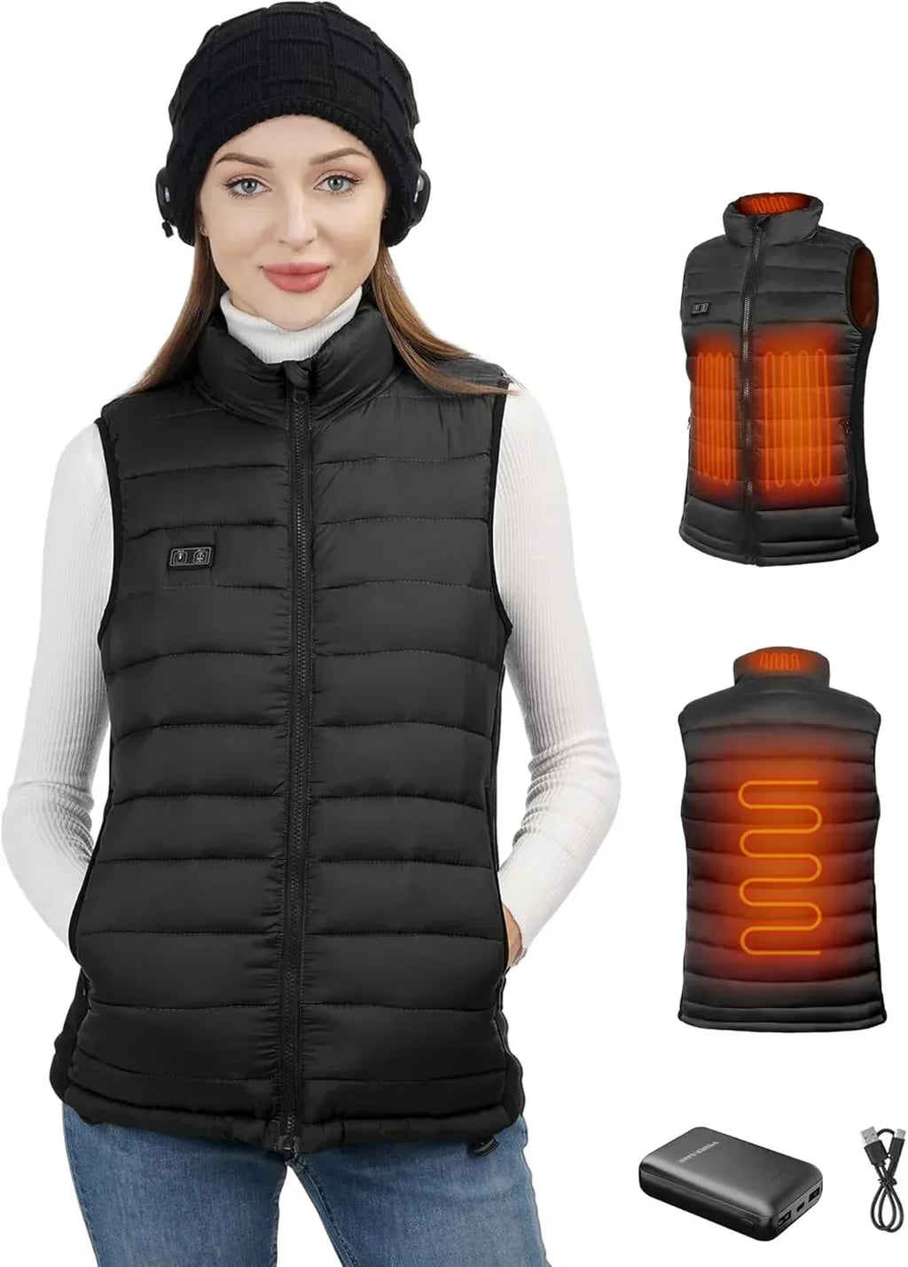 Loowoko Heated Vest for Women with Battery Pack Included, Rechargeable Heated Jacket Coat Electric Heating Vests for Winter - Unique Gift Market