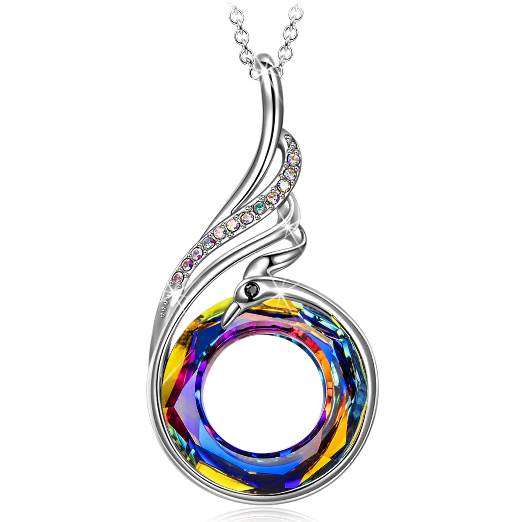Kate Lynn "Rise From the Ashes Phoenix Necklace Made with Crystals from Austria, 18"+2" Necklace, Packaged with Jewelry Box, Birthday Gift for Women, Symbol of Luck and Renewal