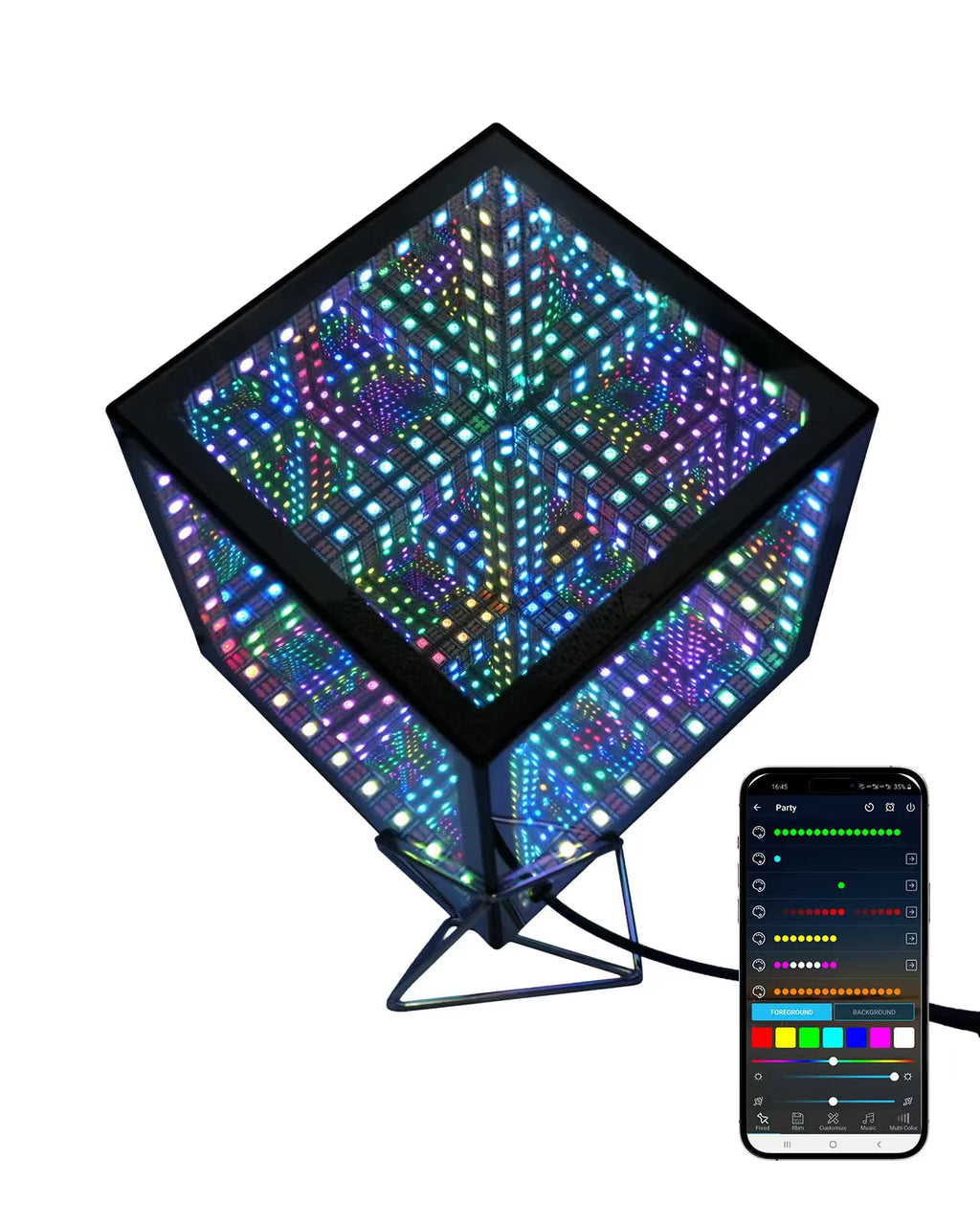 Infinity Hyper Cube LED Table Light, Color-Changing Music-Sync APP-Controlled Ambient Light for Gaming, Party, Home (6.5Inches)