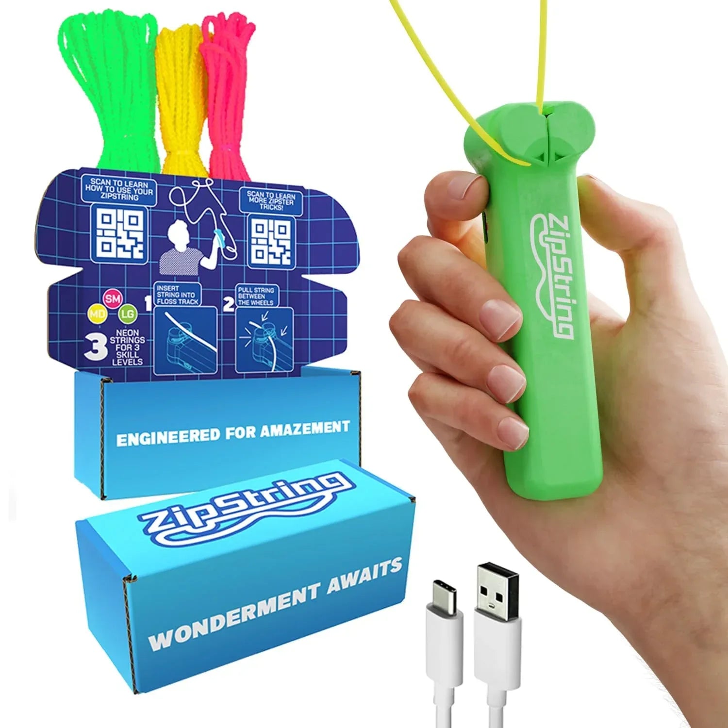 ZipString Original - As Seen on Shark Tank - Classic Rope Launcher Toy, Perfect for Kids & Adults - Fly a String Loop in The Air for Endless Tricks & Fun, Wonderment Awaits, Rock'it Red - Unique Gift Market