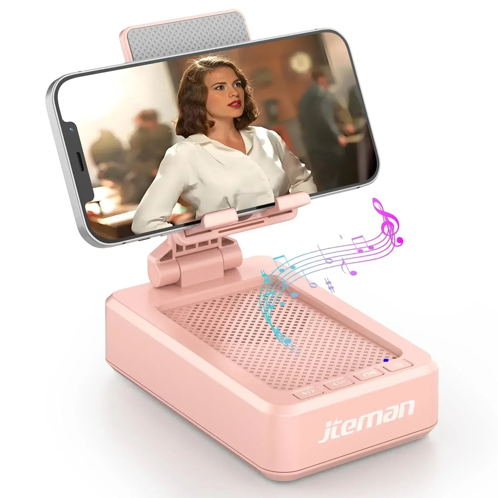 Cell Phone Stand with Wireless Bluetooth Speaker and Anti-Slip Base HD Surround Sound Perfect for Home and Outdoors with Bluetooth Speaker for Desk Compatible with iPhone/ipad/Samsung Galaxy - Unique Gift Market