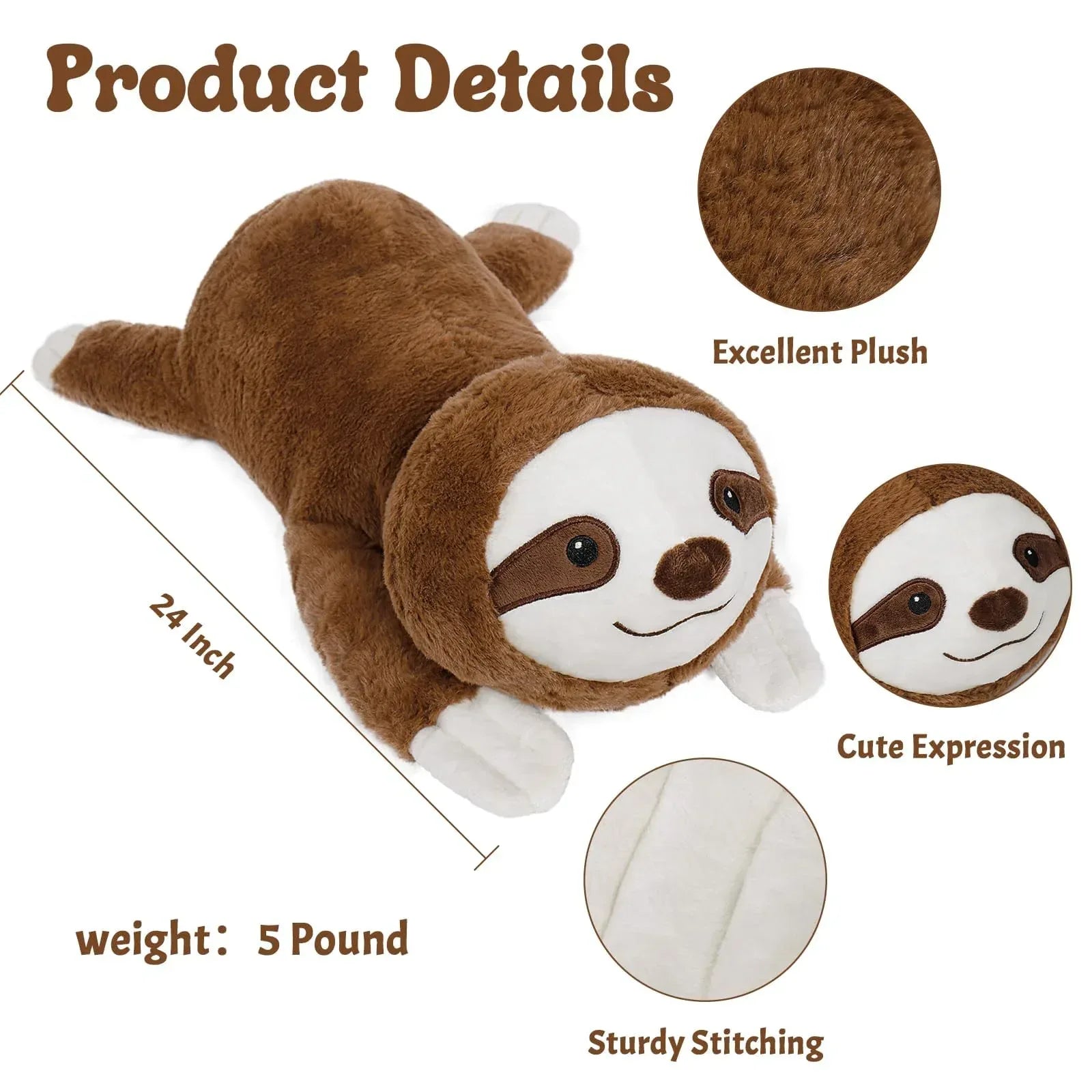 Wepop 5lbs Highland Cow Weighted Stuffed Animals, 22in Giant Highland Cow Gift Plush Toy,Adorable Stuffed Animal for Kids and Adults Highland Cattle Plushie Pillow Decor - Unique Gift Market