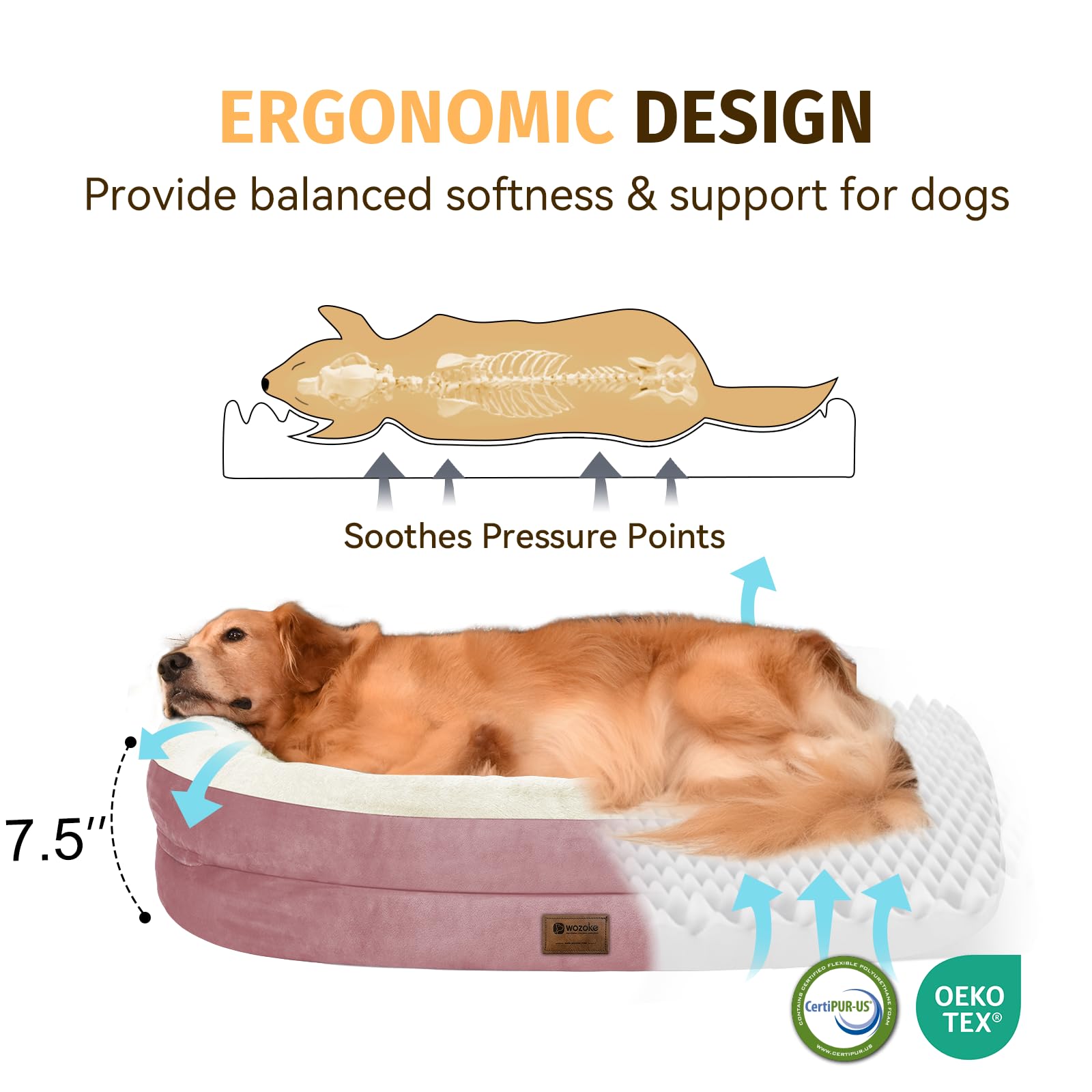 Giant Human Dog Bed for Adults and Pets, 74"x50"x12" Durable Memory Foam for Full-Body Comfort, Waterproof & Machine Washable Cover, Family Shared Lounger for Any Room, Grey