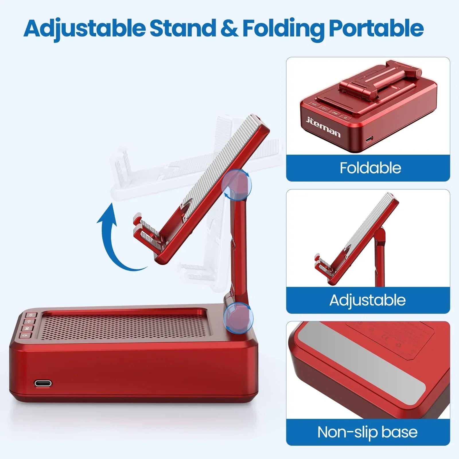 Cell Phone Stand with Wireless Bluetooth Speaker and Anti-Slip Base HD Surround Sound Perfect for Home and Outdoors with Bluetooth Speaker for Desk Compatible with iPhone/ipad/Samsung Galaxy - Unique Gift Market