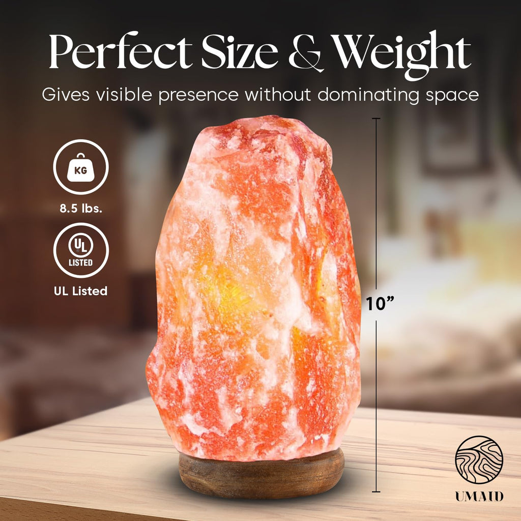 UMAID Himalayan Salt Lamp Bowl with 6 Massage Balls – Dimmable Natural Pink Rock Salt Lamp for Relaxation, Meditation,Yoga, Spa, Office, Bedroom, Wellness, Home Decor, and Unique Gift