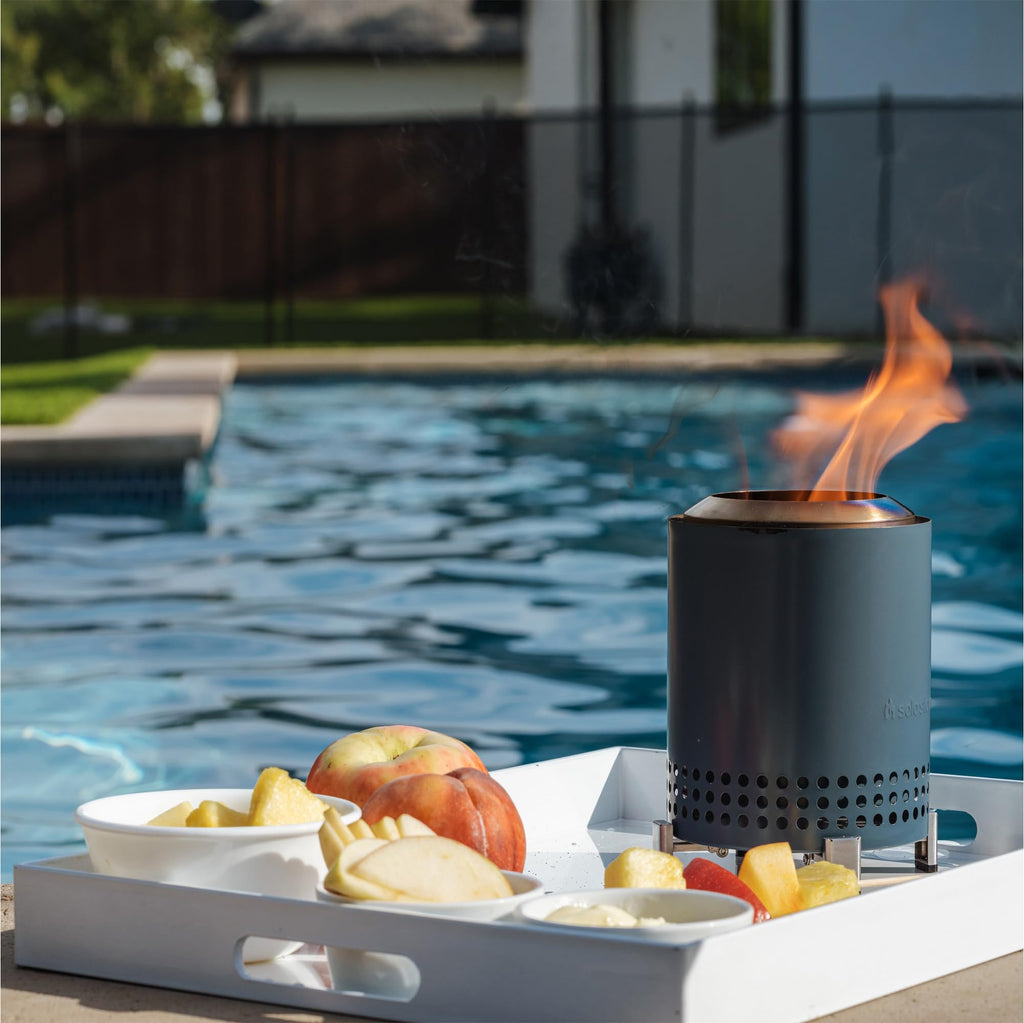 Solo Stove Mesa XL, 7 Inch Tabletop Fire Pit with Stand - Smokeless, Stainless Steel Fire Pit for Camping, Outdoor & Patio- Wood Burning or Pellet Fueled Portable Bonfire, 2.3lbs, Ash