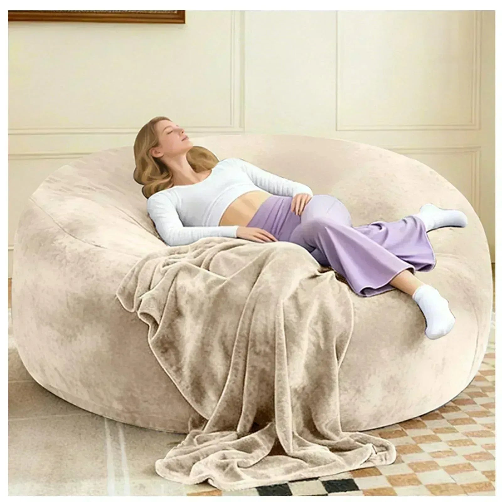 Big Beanbag Chairs for Adults ，6FT Bean Bag Chair with Filler Memory Foam Chair Super Soft Plush, Living Room Furniture, Suitable for bedrooms, Comfy Lounge Reading Chairs Birthday Gifts for Women Mom - Unique Gift Market