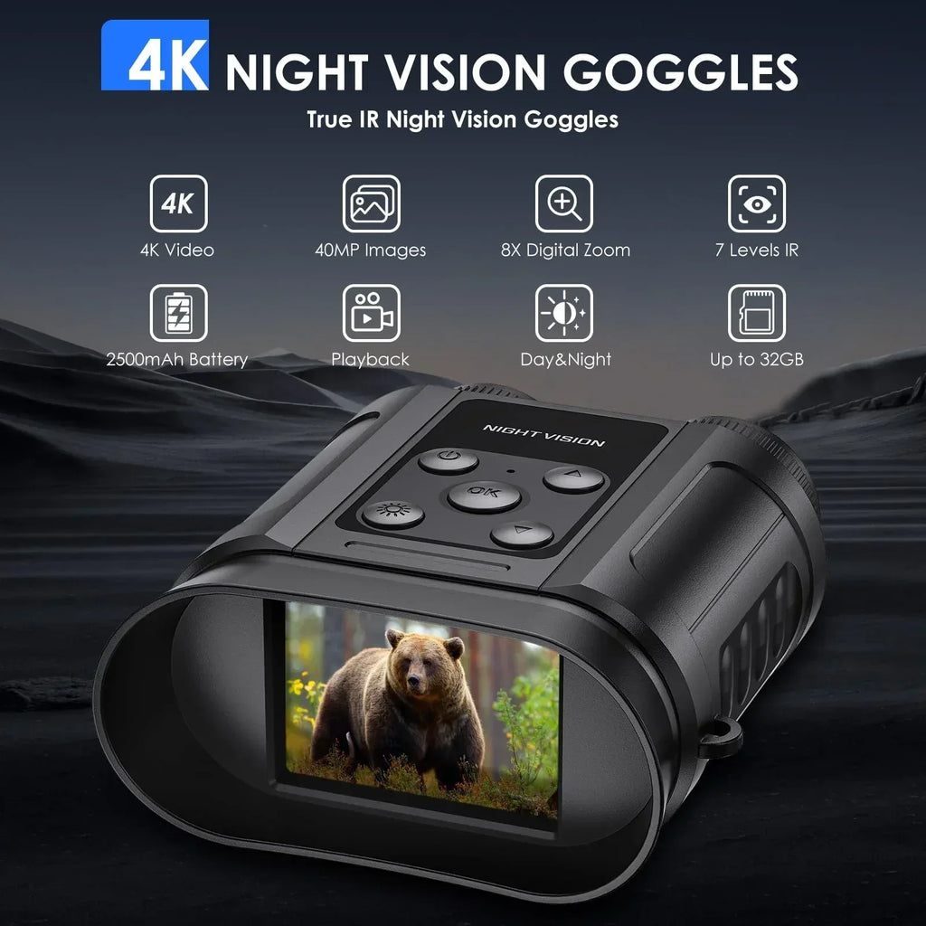 Gifts for Men and Teen Boys,Night Vision Goggles,Compact Night Vision Binoculars,32GB Card Included, Photo/Video Capture,Outdoor Tools for Education, Wildlife Watching,Gifts for Boy,Men,Father - Unique Gift Market