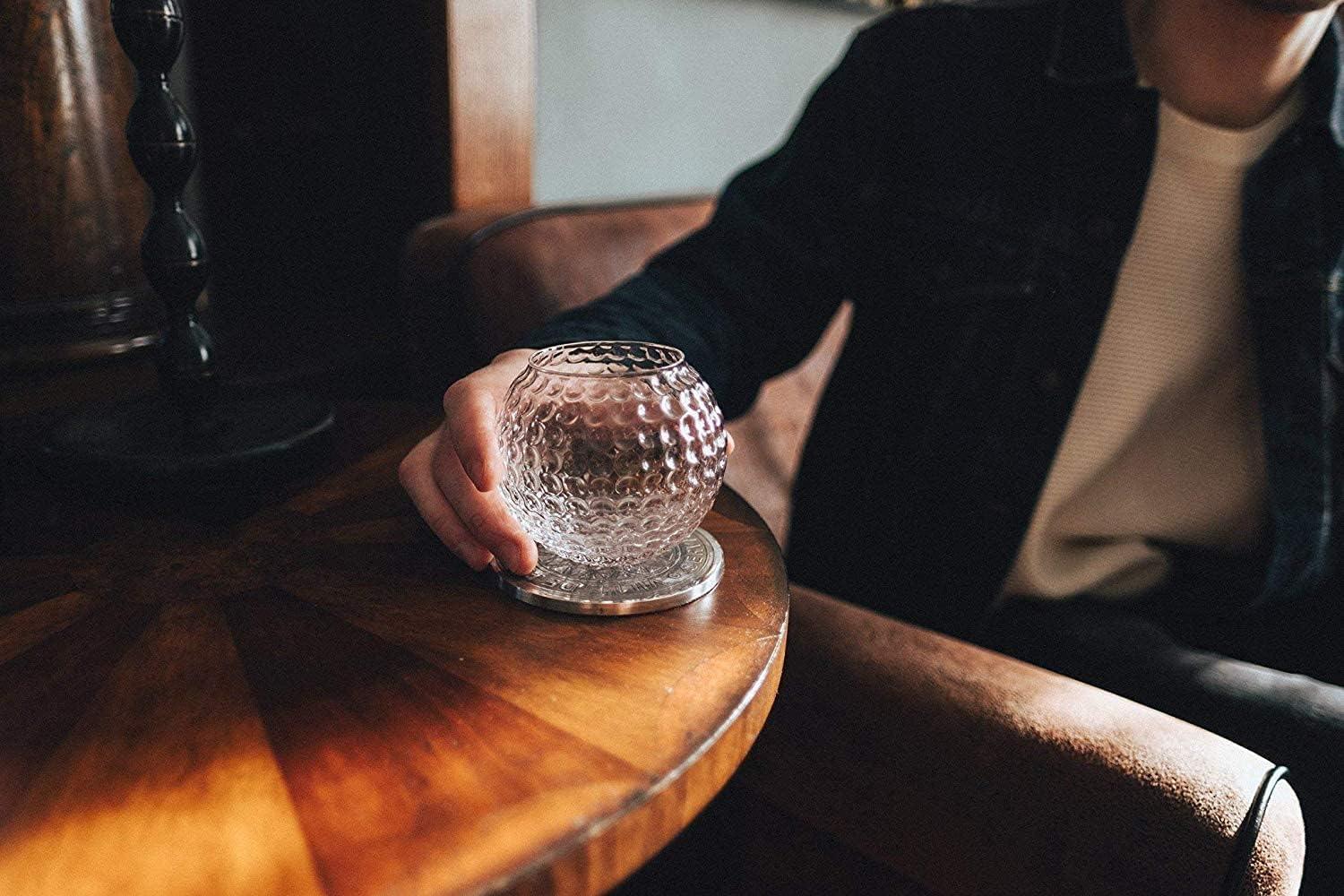 Golf Whiskey Glasses - Set of 2 - Unique, Handmade, Durable, and Fun Golf Drinking Accessories 10 Ounces Each and Handmade with Robust Packaging (2 Glasses, Not Personalized) - Unique Gift Market