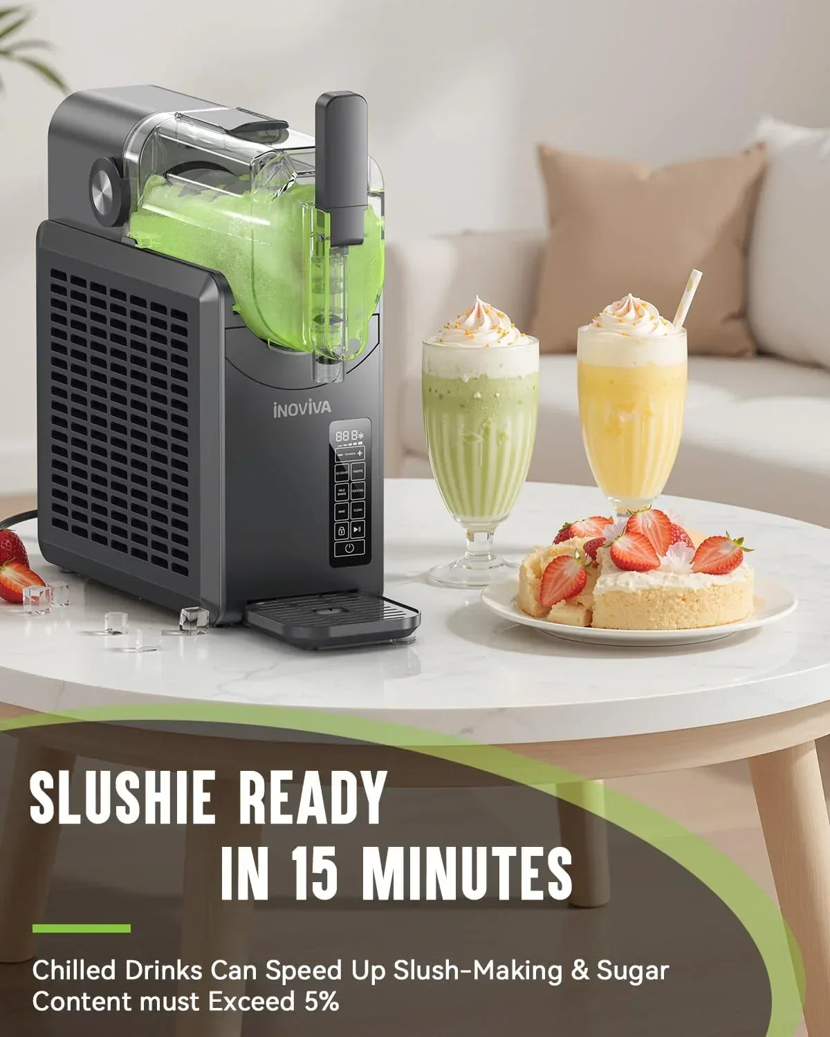 Slushie Machine for Home, No Ice Needed, 68oz Professional Drink & Slushy Machine with FlashChill Technology, Quiet Operation, LED Display, Frozen Margaritas, Frappés, Milkshake, and More - Unique Gift Market