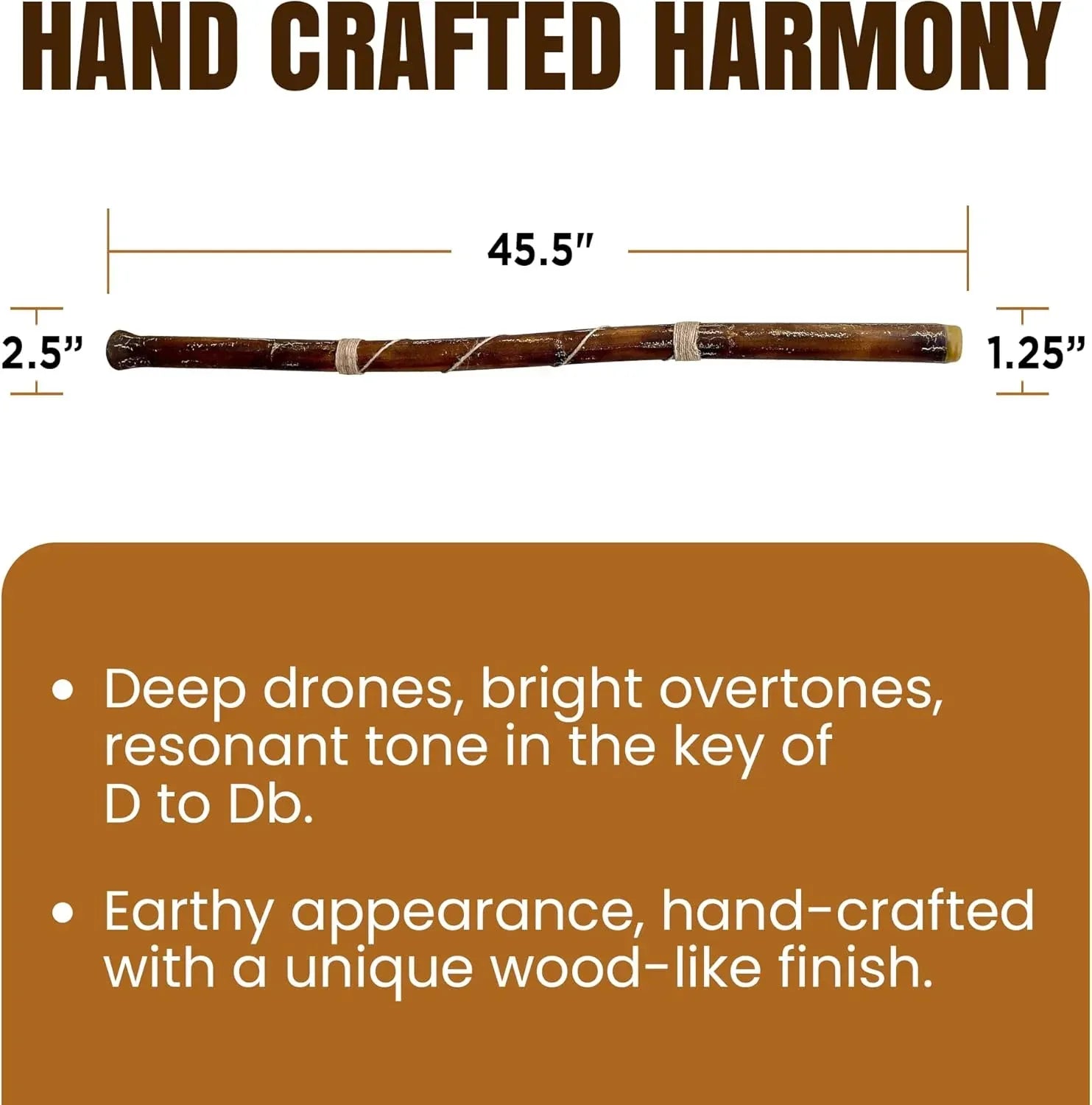 Modern Didgeridoo Instrument – Hand-fired with Beeswax Mouthpiece, Durable and Lightweight, Ideal for Beginners – Key of D - Unique Gift Market
