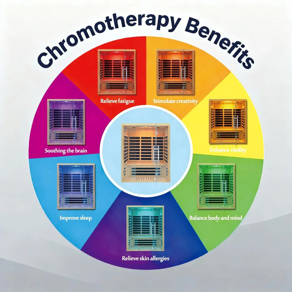 Far Infrared Sauna for 1 Person - 1050W Fast Heating, Canadian Hemlock Wood Home Sauna with Bluetooth Speaker, Chromotherapy & Oxygen Ionizer Easy Assembly Indoor Sauna for Relaxation, Detox, Home Gym - Unique Gift Market