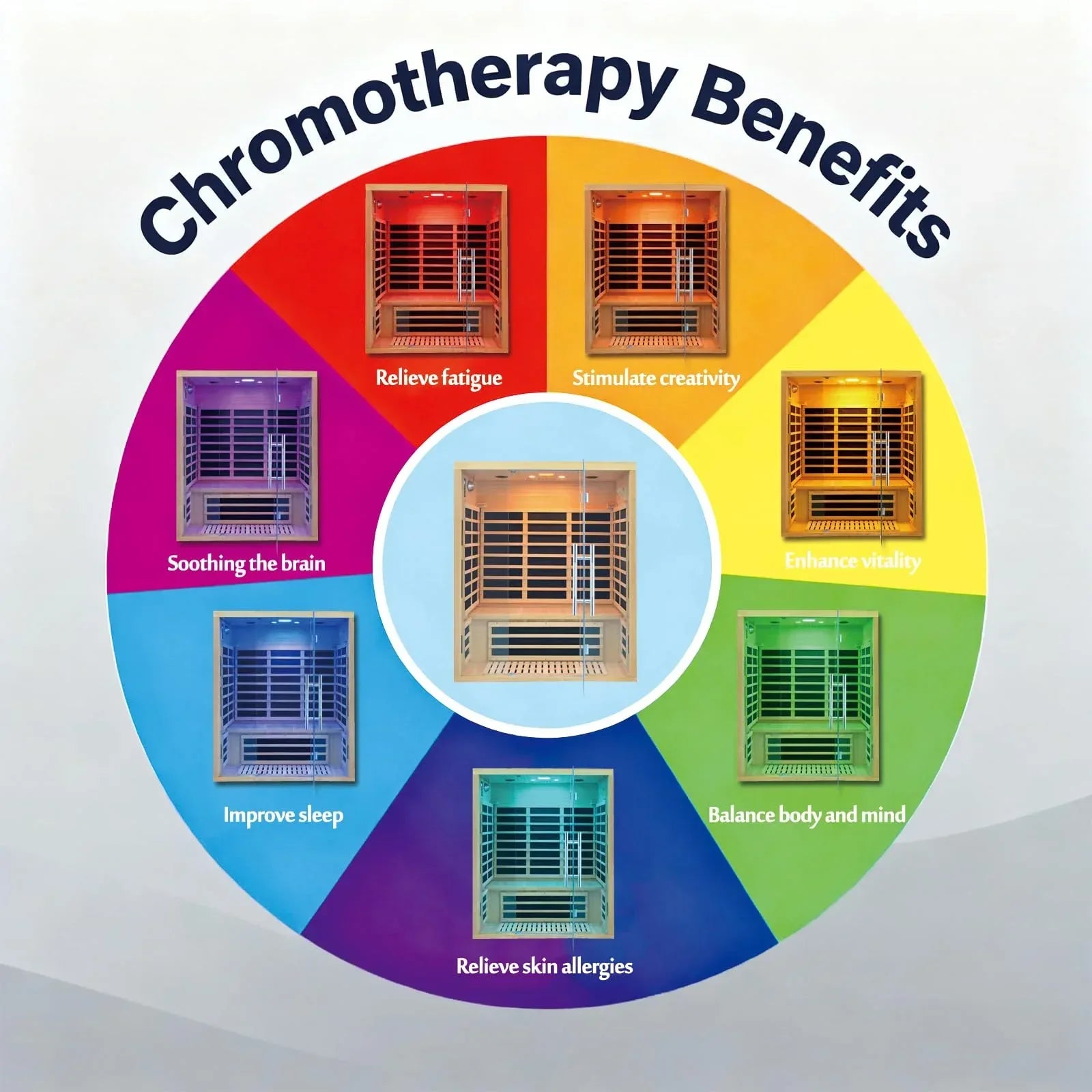 Far Infrared Sauna for 1 Person - 1050W Fast Heating, Canadian Hemlock Wood Home Sauna with Bluetooth Speaker, Chromotherapy & Oxygen Ionizer Easy Assembly Indoor Sauna for Relaxation, Detox, Home Gym - Unique Gift Market