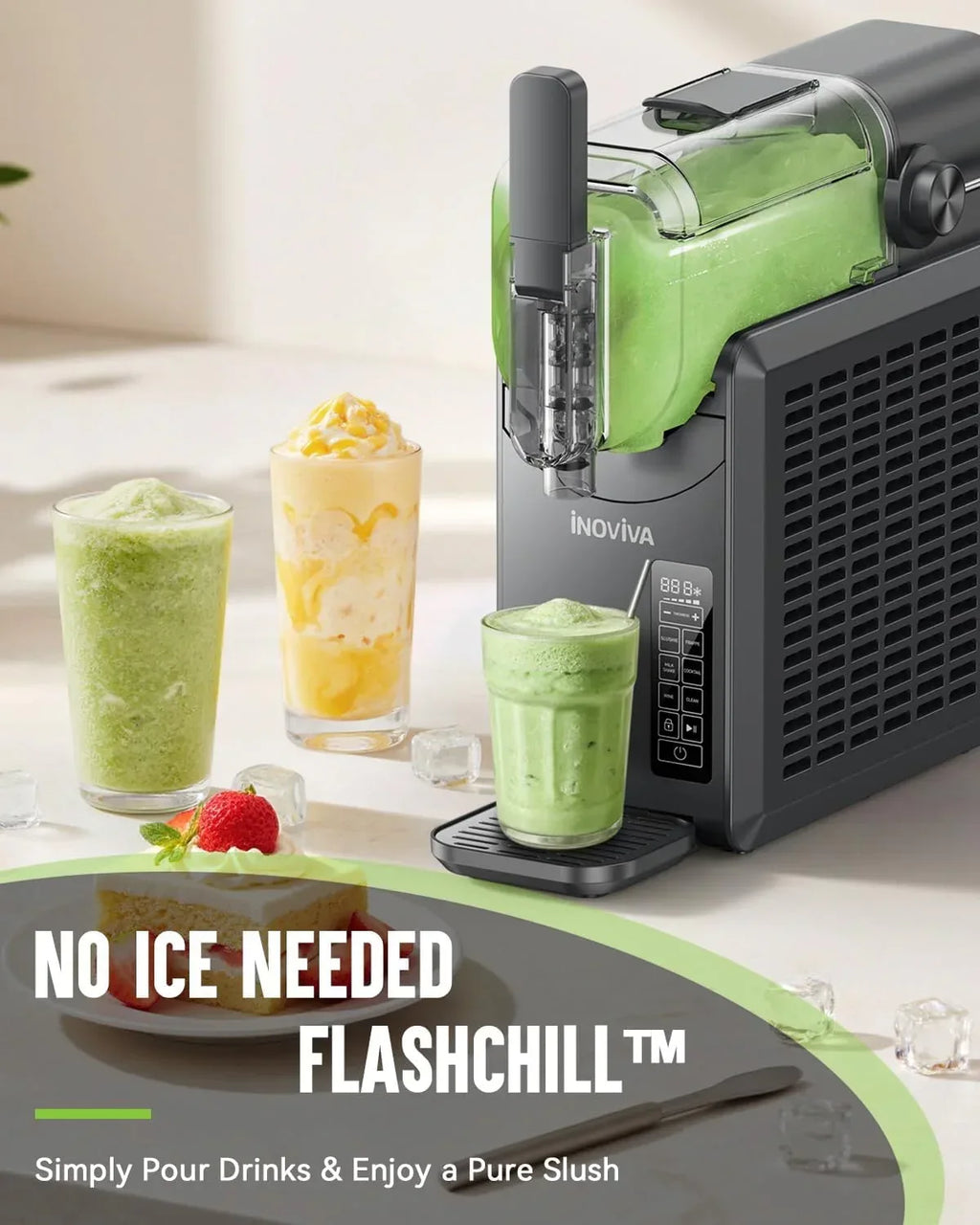 Slushie Machine for Home, No Ice Needed, 68oz Professional Drink & Slushy Machine with FlashChill Technology, Quiet Operation, LED Display, Frozen Margaritas, Frappés, Milkshake, and More - Unique Gift Market