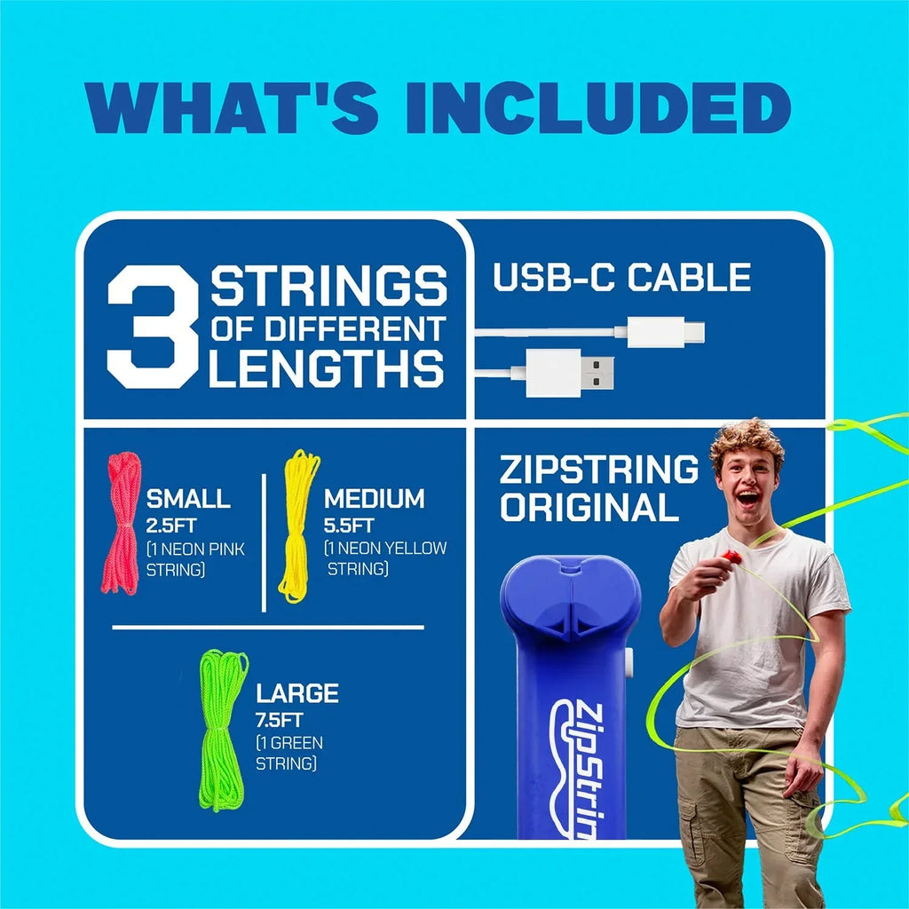 ZipString Original - As Seen on Shark Tank - Classic Rope Launcher Toy, Perfect for Kids & Adults - Fly a String Loop in The Air for Endless Tricks & Fun, Wonderment Awaits, Rock'it Red - Unique Gift Market