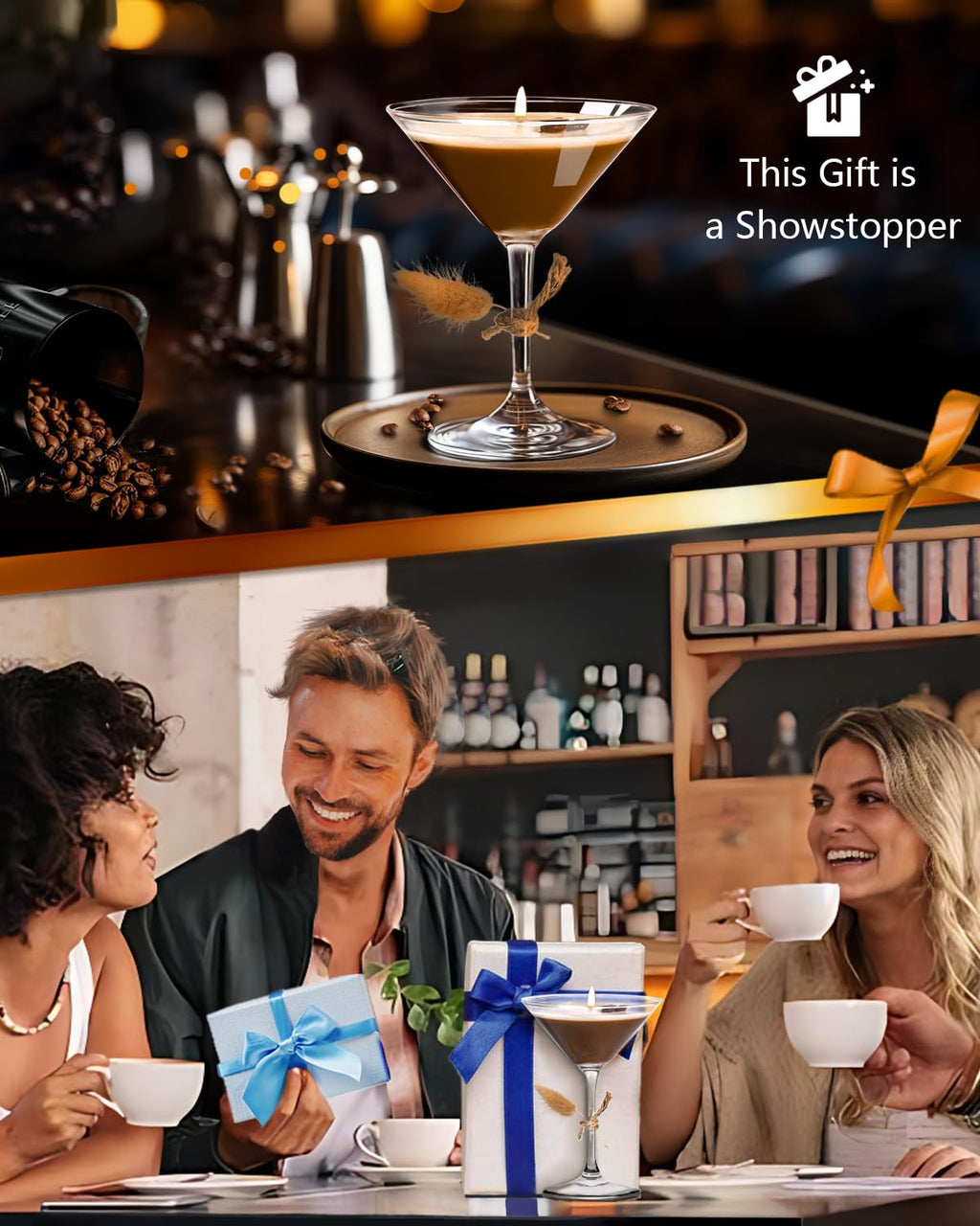 2 Pack Martini Coffee Candles Gifts for Women, Scented Candles Unique Gifts for Women,Funny Cute Cool Cereal Soy Wax Candles for Home, Bedroom,Coffee Bar Scented for Christmas, Birthday