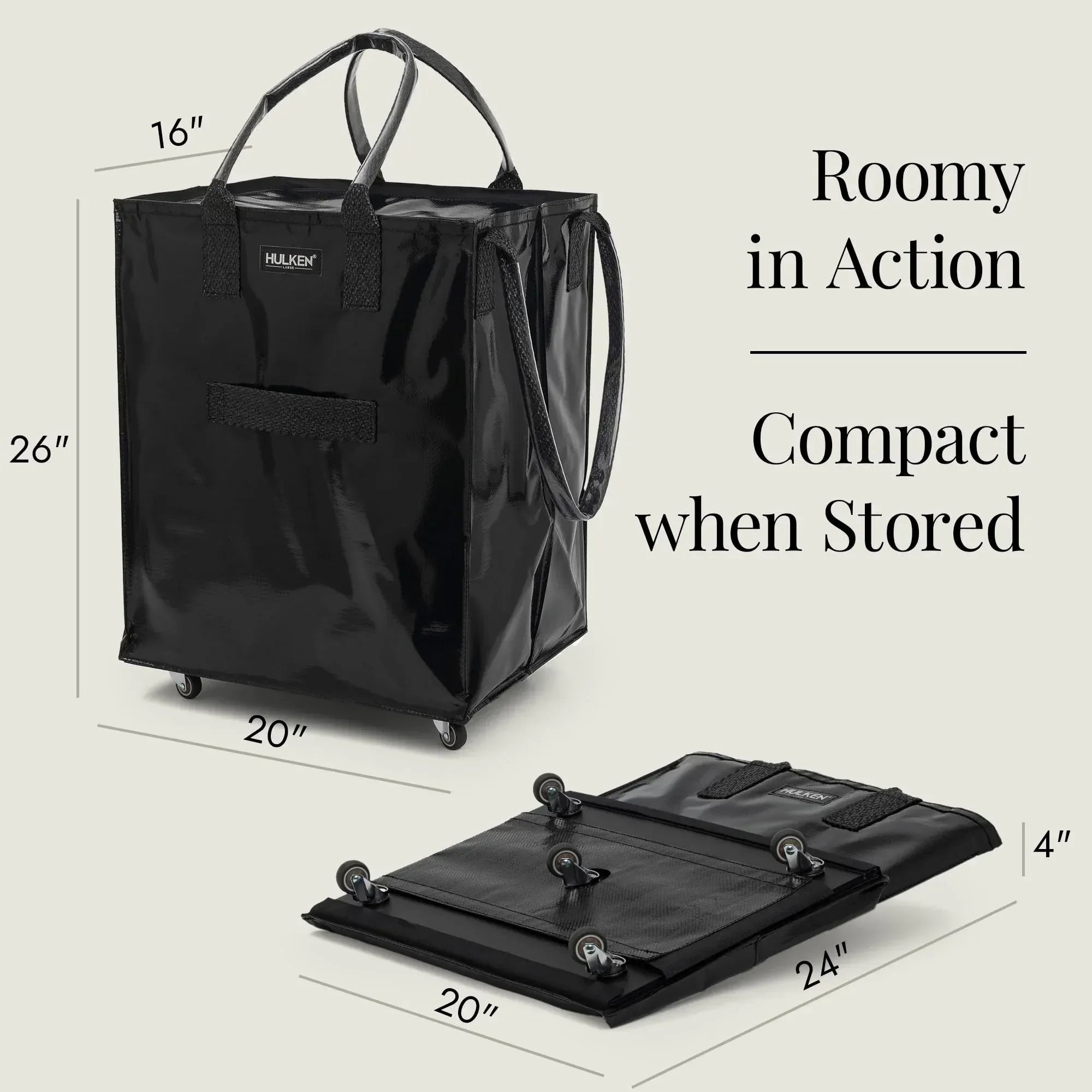 (Medium, Rose Gold) Reusable Grocery Bag On Wheels, Shopping Trolley, Rolling Tote, Zipper Closure, Lightweight, Carries Up to 66 lb, Folds Flat, Unbreakable Handles - Unique Gift Market