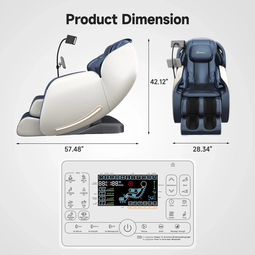 Real Relax 2026 Massage Chair Full Body,Zero Gravity SL-Track Shiatsu Massage Recliner with Upgraded Phone Controller and Holder,APP Control,Child Lock,Pause Button and Led Light,Favor-06,Black - Unique Gift Market