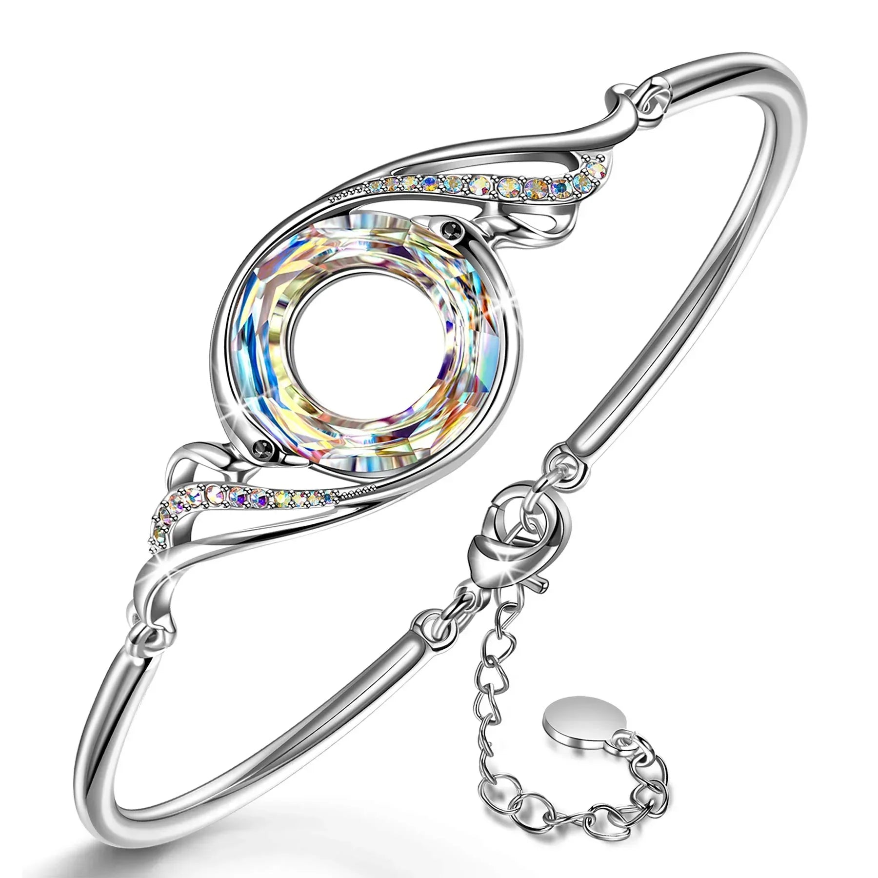 Kate Lynn "Rise From the Ashes" Phoenix Bracelet Made with Crystals from Austria, Adjustable Bangle Bracelet for Women 7"+2", Packaged with Jewelry Box, Birthday Gift for Women, Symbol of Luck and Renewal - Unique Gift Market