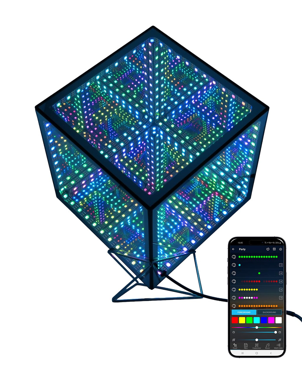 Infinity Hyper Cube LED Table Light, Color-Changing Music-Sync APP-Controlled Ambient Light for Gaming, Party, Home (6.5Inches)