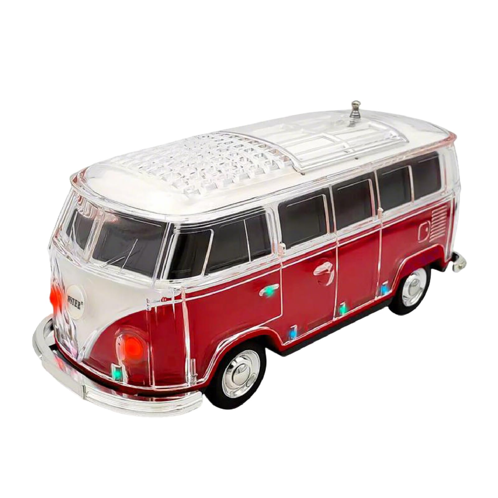 Mini Bus Bluetooth Speaker with Microphone, Portable Speaker Bluetooth, Small Speakers Bluetooth Wireless, LED Light, USB/TF, Car Design, Gift for Men, Men Birthday Gift Ideas (Green)
