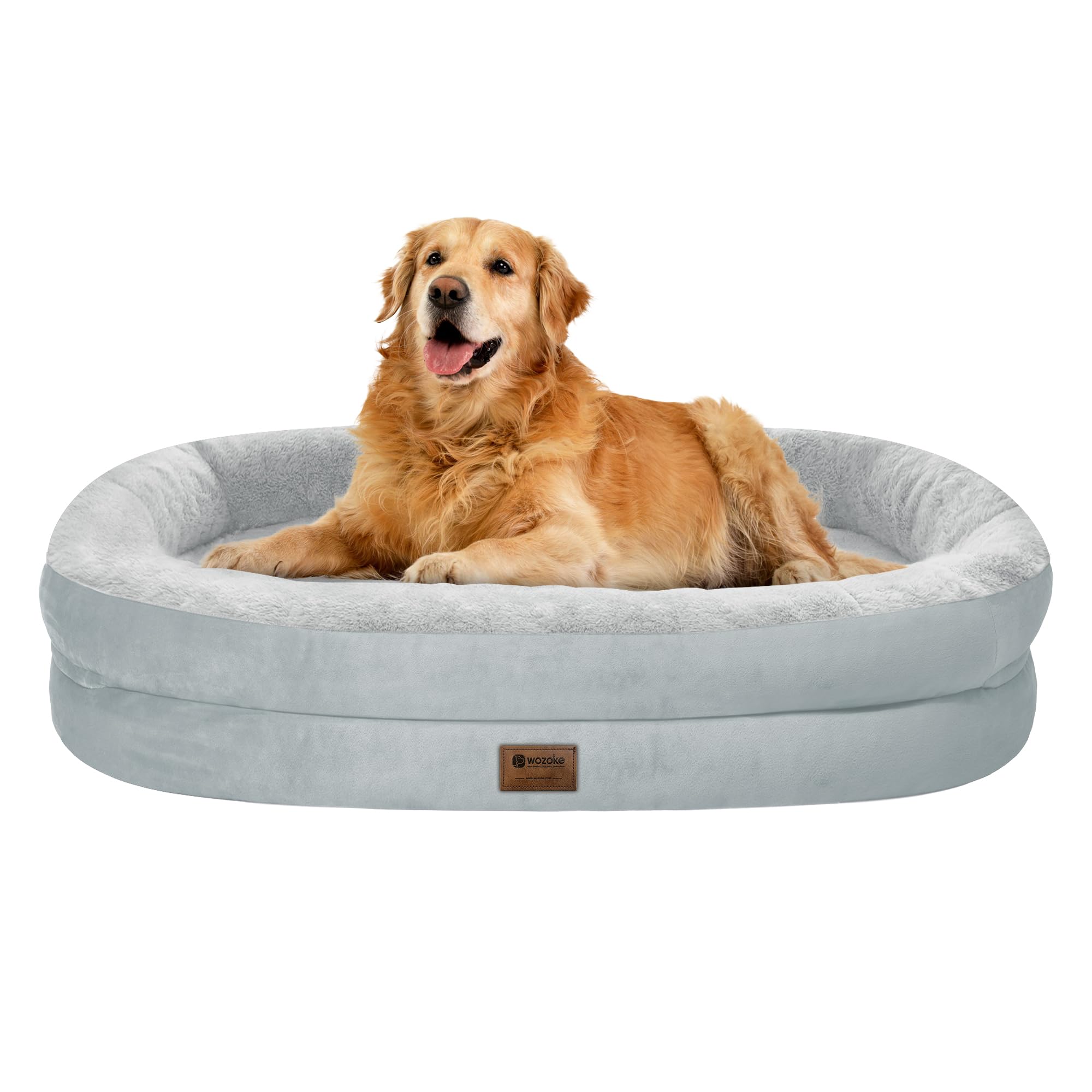 Giant Human Dog Bed for Adults and Pets, 74"x50"x12" Durable Memory Foam for Full-Body Comfort, Waterproof & Machine Washable Cover, Family Shared Lounger for Any Room, Grey