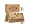 AMEROUS 15'' Magnetic Wooden Chess & Checkers Game Set -2 Extra Queens -24 Cherkers Pieces - Chessmen Storage Slots, Beginner Chess Set for Kids and Adults, Classic 2 in 1 Board Games - Unique Gift Market