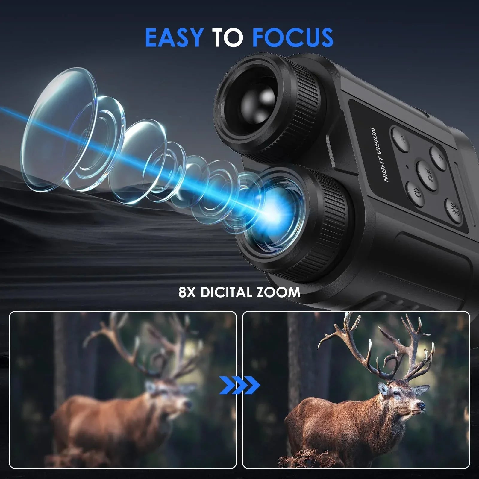 Gifts for Men and Teen Boys,Night Vision Goggles,Compact Night Vision Binoculars,32GB Card Included, Photo/Video Capture,Outdoor Tools for Education, Wildlife Watching,Gifts for Boy,Men,Father - Unique Gift Market