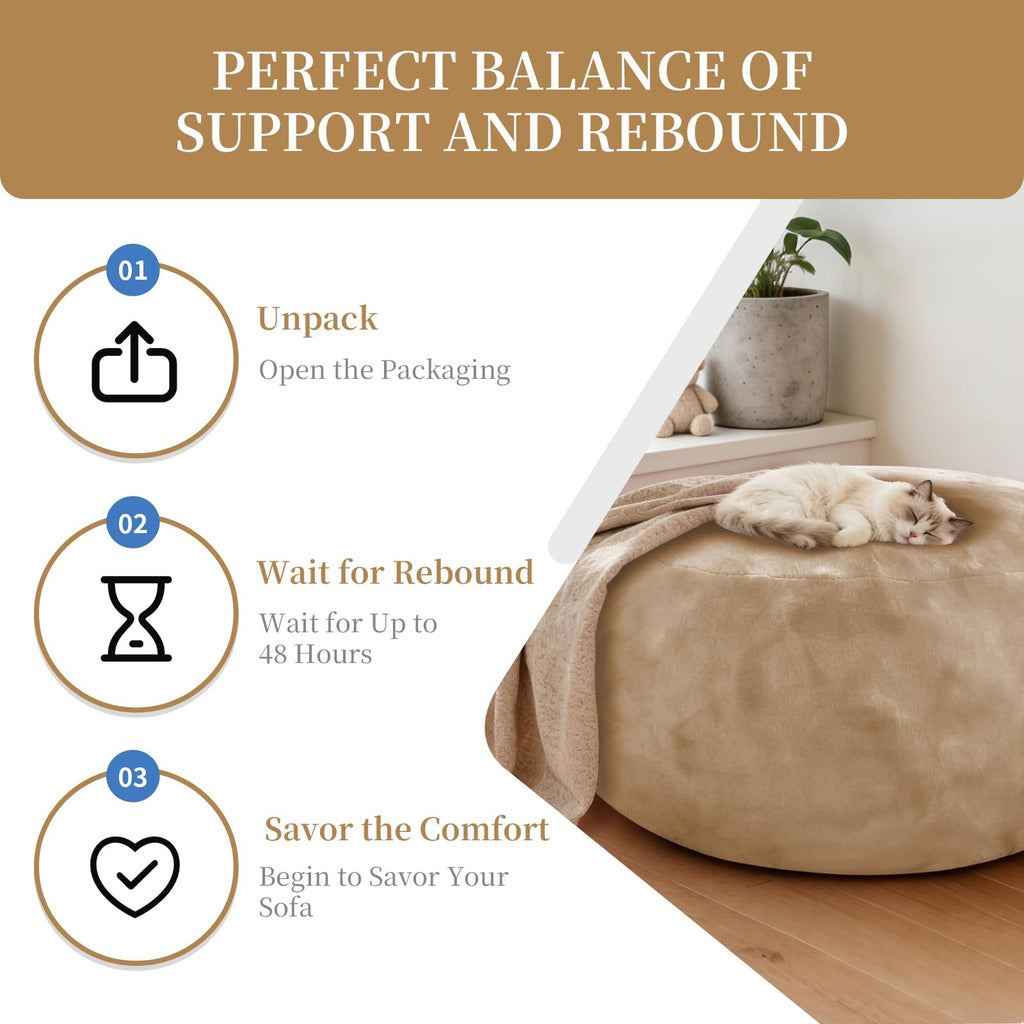 Big Beanbag Chairs for Adults ，6FT Bean Bag Chair with Filler Memory Foam Chair Super Soft Plush, Living Room Furniture, Suitable for bedrooms, Comfy Lounge Reading Chairs Birthday Gifts for Women Mom - Unique Gift Market
