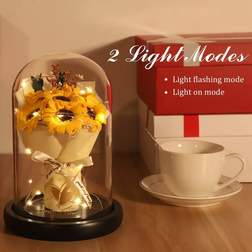 Valentines Day Gifts for Her,Valentines Flower Gifts for Women,Rose in Glass Dome with 2 Light Modes,Light Up Rose Flowers,Valentines Anniversary Birthday Gifts for Women, Mom, Wife, Girlfriend - Unique Gift Market