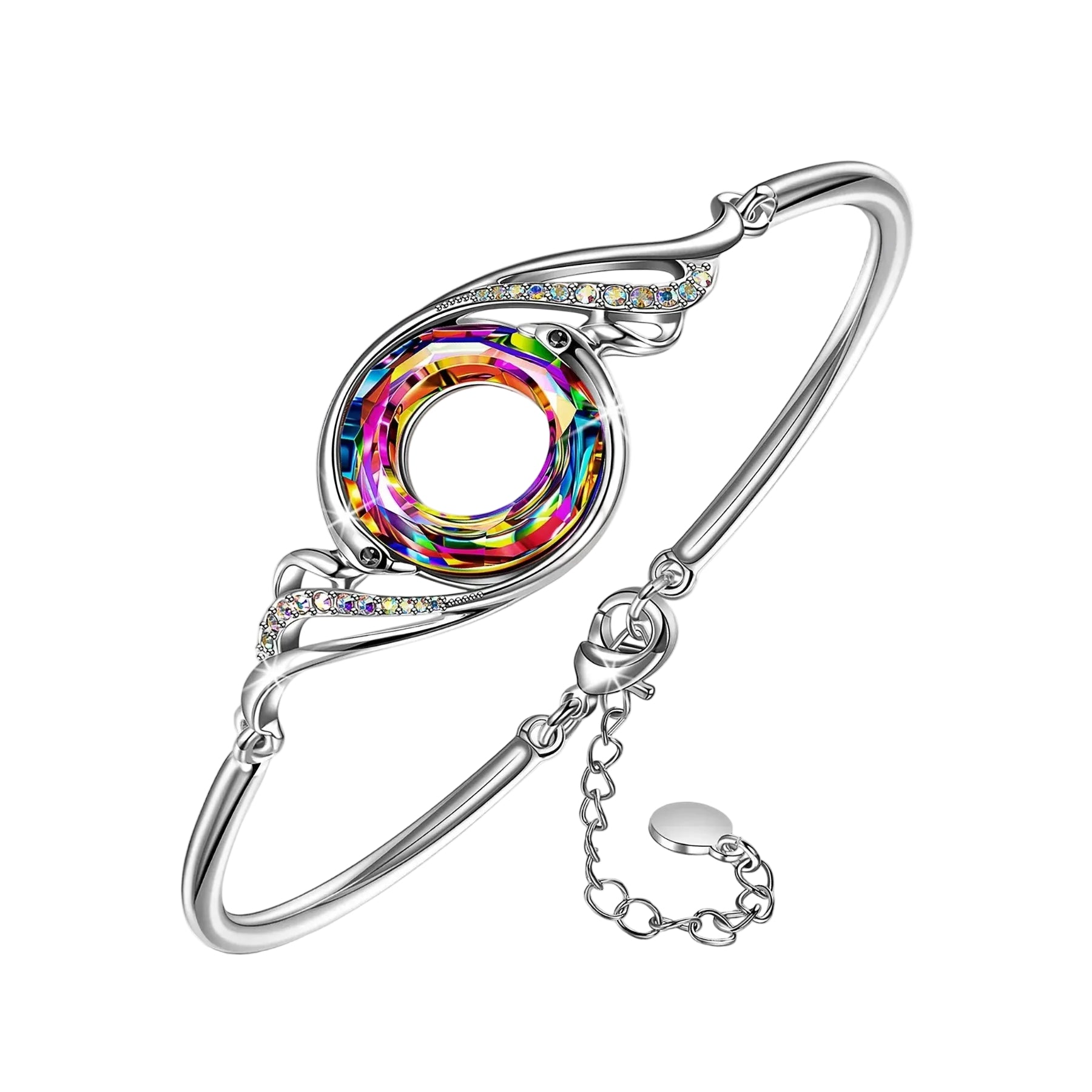 Kate Lynn "Rise From the Ashes" Phoenix Bracelet Made with Crystals from Austria, Adjustable Bangle Bracelet for Women 7"+2", Packaged with Jewelry Box, Birthday Gift for Women, Symbol of Luck and Renewal - Unique Gift Market