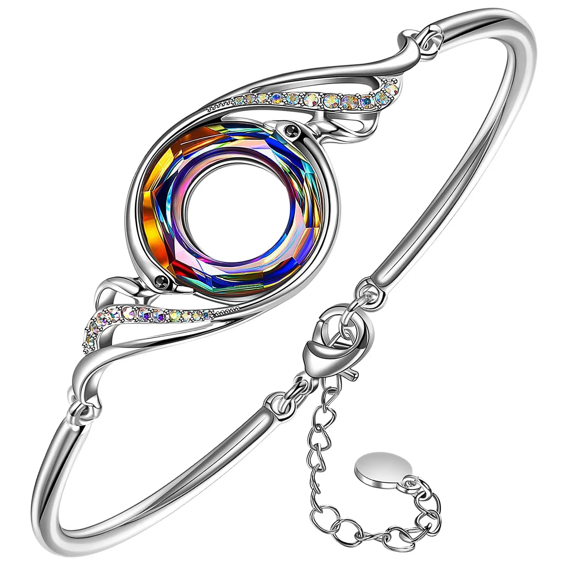 Kate Lynn "Rise From the Ashes" Phoenix Bracelet Made with Crystals from Austria, Adjustable Bangle Bracelet for Women 7"+2", Packaged with Jewelry Box, Birthday Gift for Women, Symbol of Luck and Renewal - Unique Gift Market