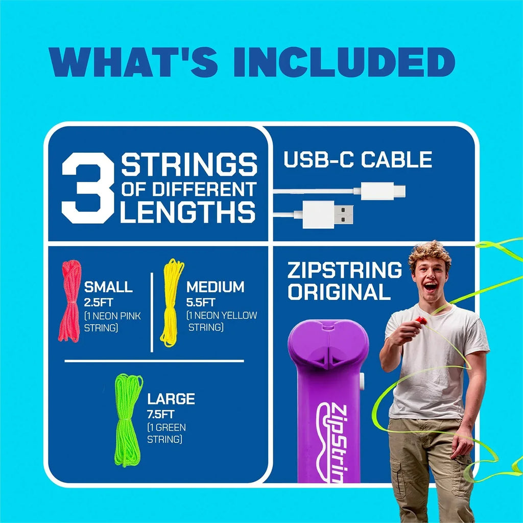 ZipString Original - As Seen on Shark Tank - Classic Rope Launcher Toy, Perfect for Kids & Adults - Fly a String Loop in The Air for Endless Tricks & Fun, Wonderment Awaits, Rock'it Red - Unique Gift Market