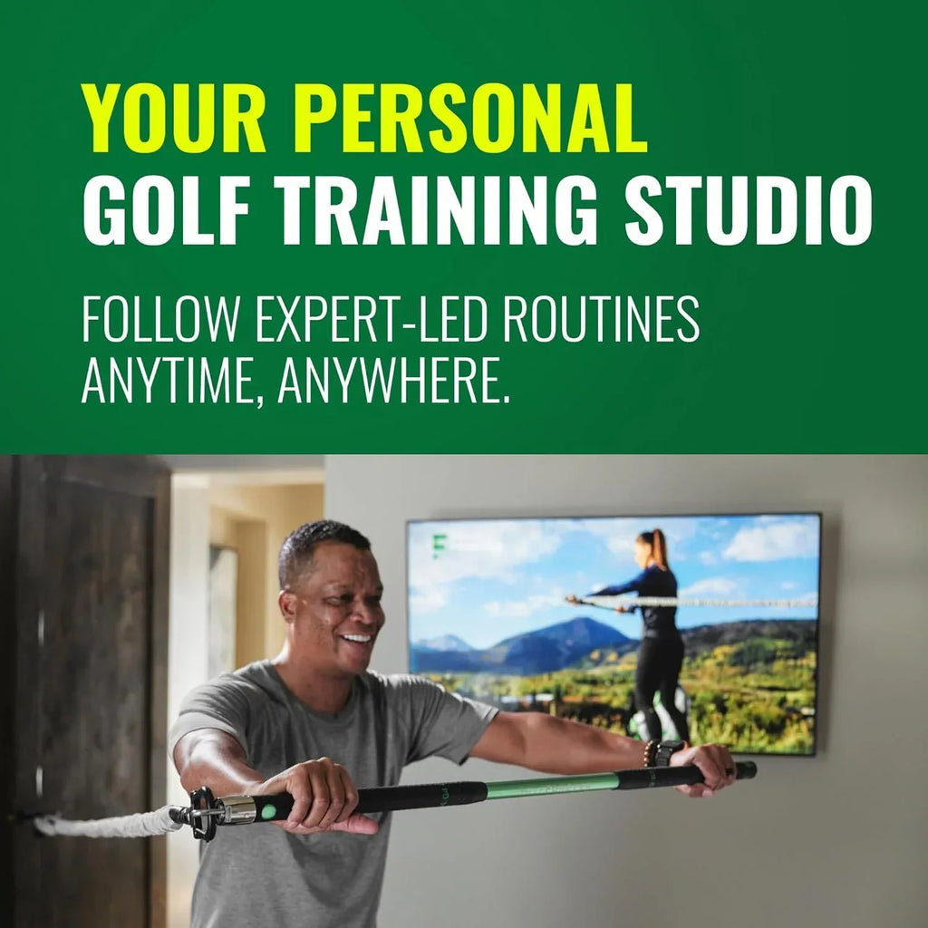 GolfForever Swing Trainer – Golf Training & Fitness System for Strength, Flexibility & Swing Power – Includes 30-Day Membership & Training Bar for Golf-Specific Workouts - Unique Gift Market