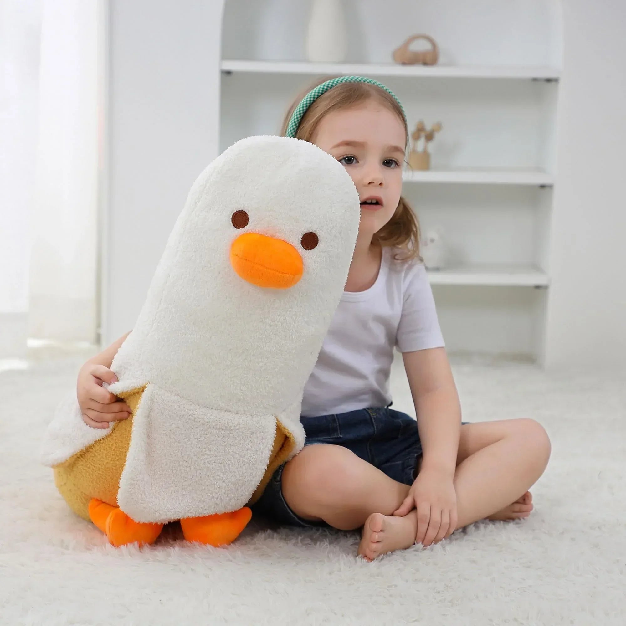 27.5" Big Banana Duck Plush, Duck Plush, Cute Banana Plushie Pillow Gift for Girls Boys Girlfriend Adults Kawaii Room Decor - Unique Gift Market