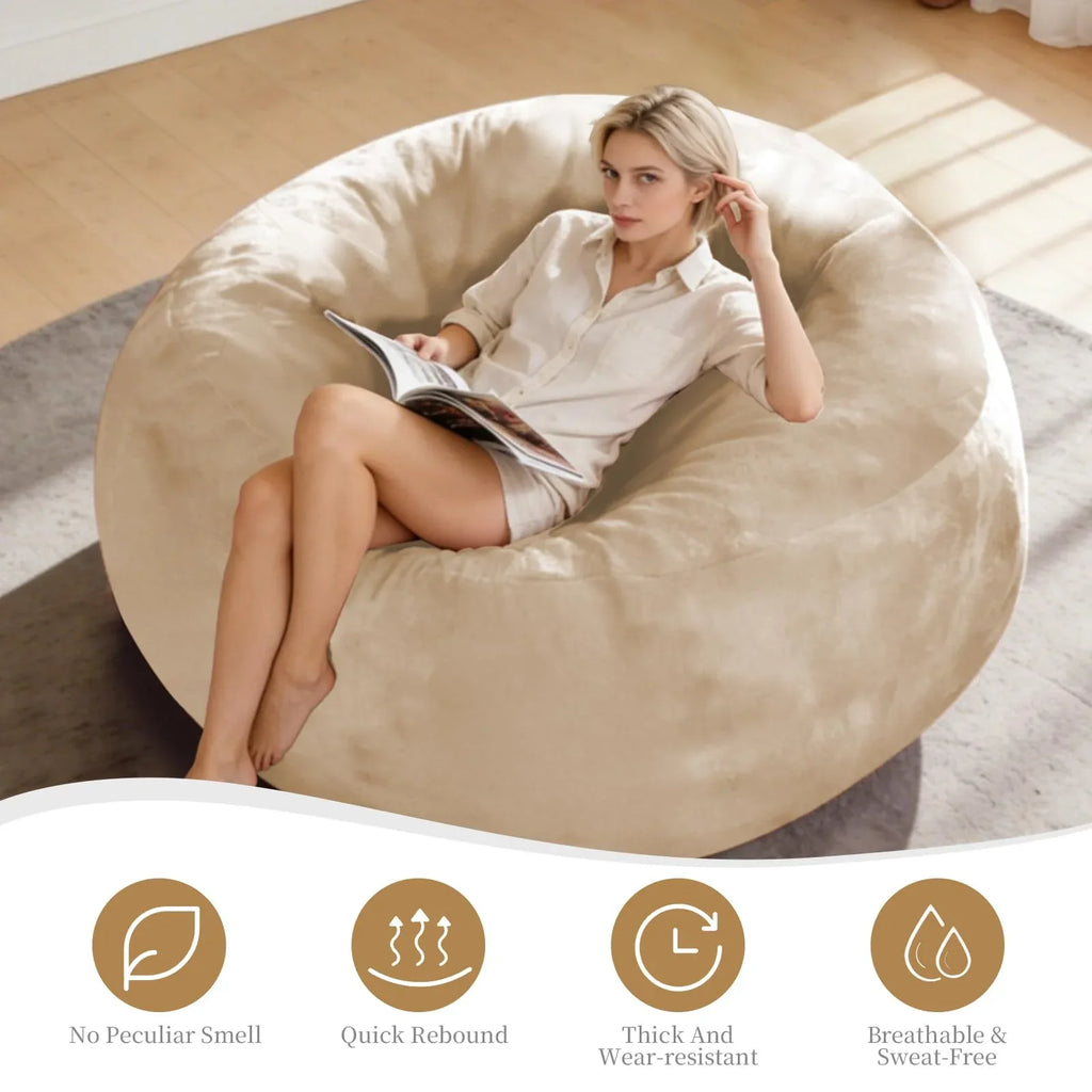Big Beanbag Chairs for Adults ，6FT Bean Bag Chair with Filler Memory Foam Chair Super Soft Plush, Living Room Furniture, Suitable for bedrooms, Comfy Lounge Reading Chairs Birthday Gifts for Women Mom - Unique Gift Market