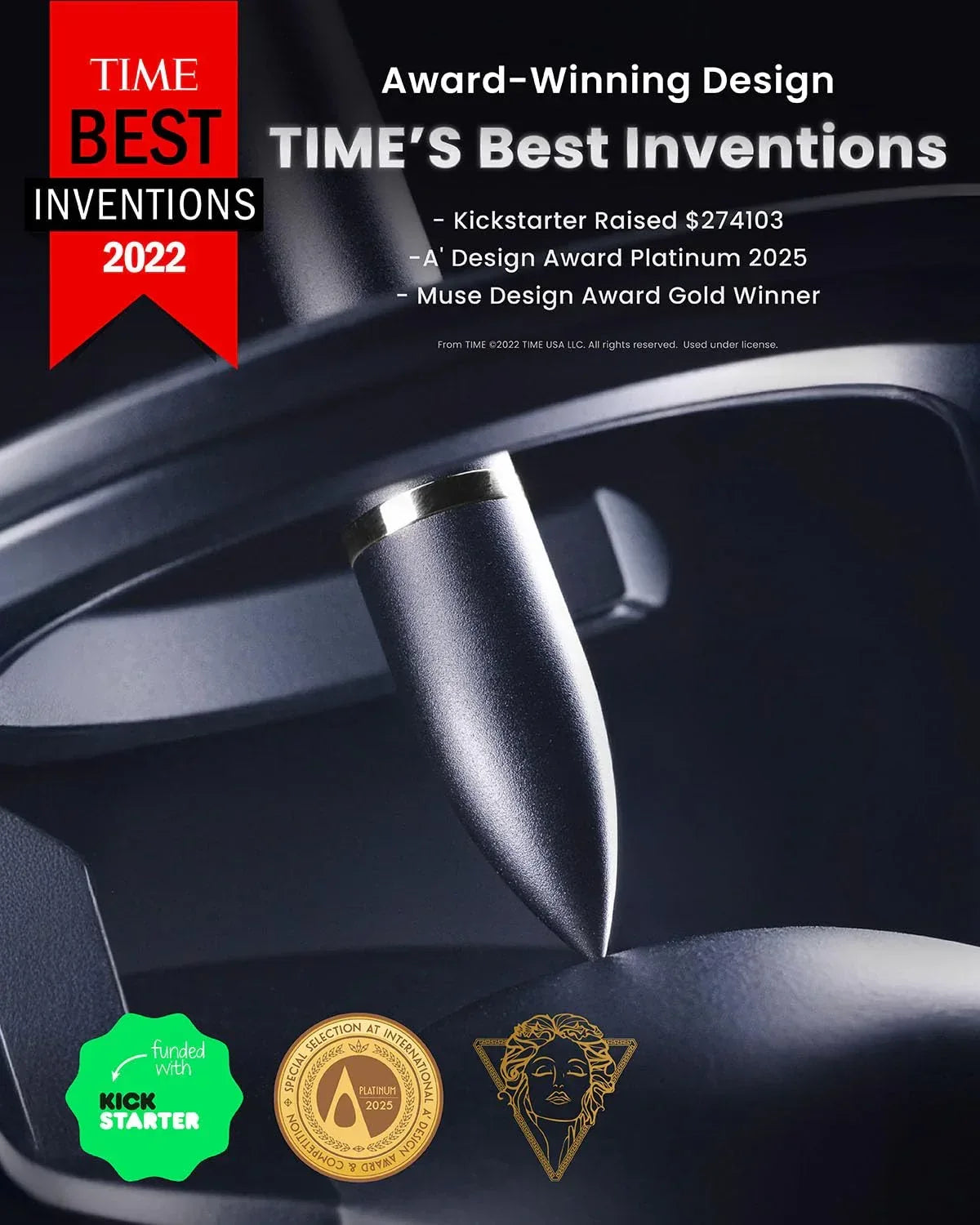 novium Hoverpen Interstellar, Mars Magma, Ballpoint Pen, Unisex, 23.5 Degree Angle, Schmidt Ballpoint Cartridges, Smooth Writing, No Spills, No Spotting, No Explosions - Unique Gift Market