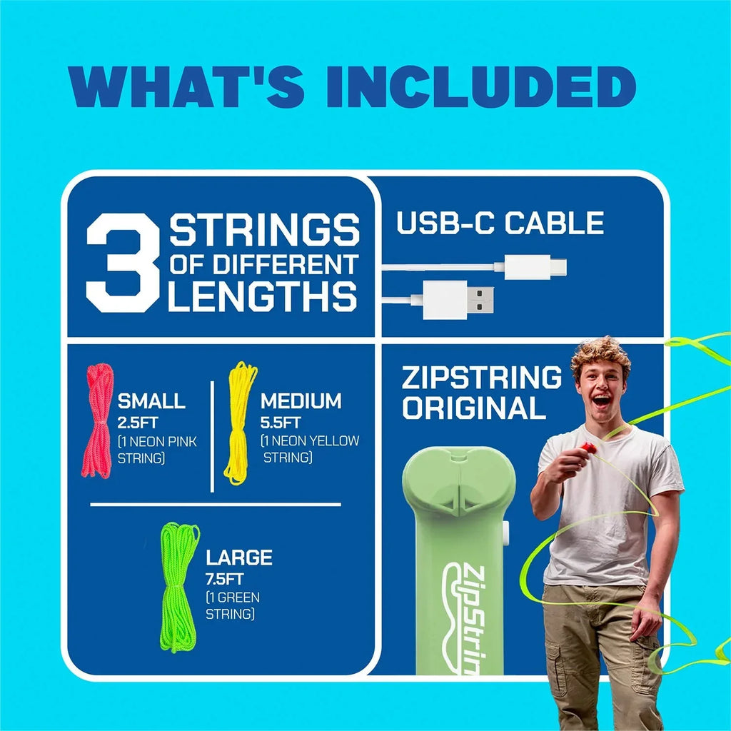 ZipString Original - As Seen on Shark Tank - Classic Rope Launcher Toy, Perfect for Kids & Adults - Fly a String Loop in The Air for Endless Tricks & Fun, Wonderment Awaits, Rock'it Red - Unique Gift Market