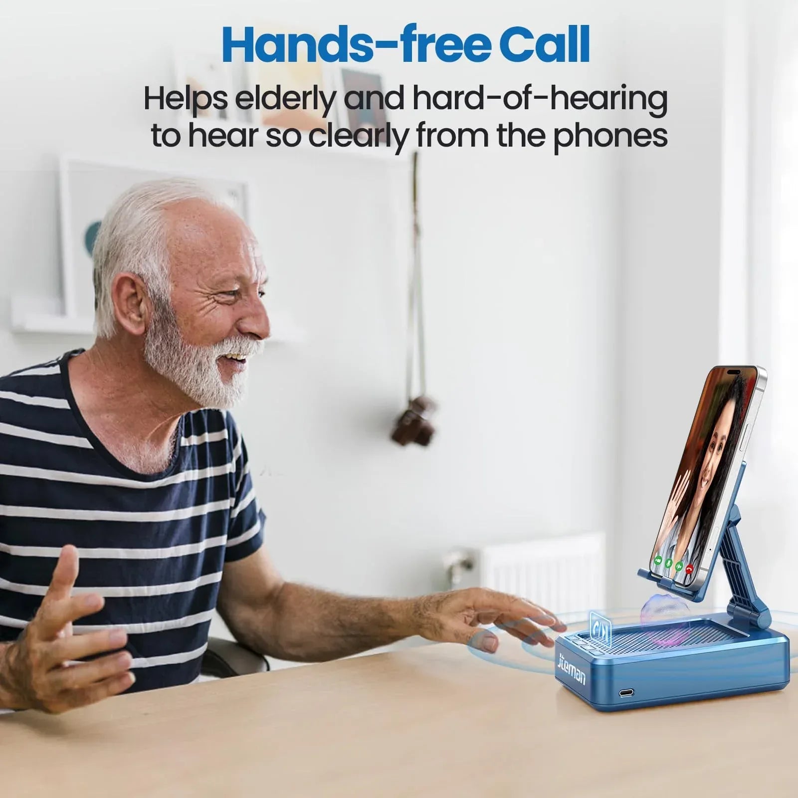 Cell Phone Stand with Wireless Bluetooth Speaker and Anti-Slip Base HD Surround Sound Perfect for Home and Outdoors with Bluetooth Speaker for Desk Compatible with iPhone/ipad/Samsung Galaxy - Unique Gift Market