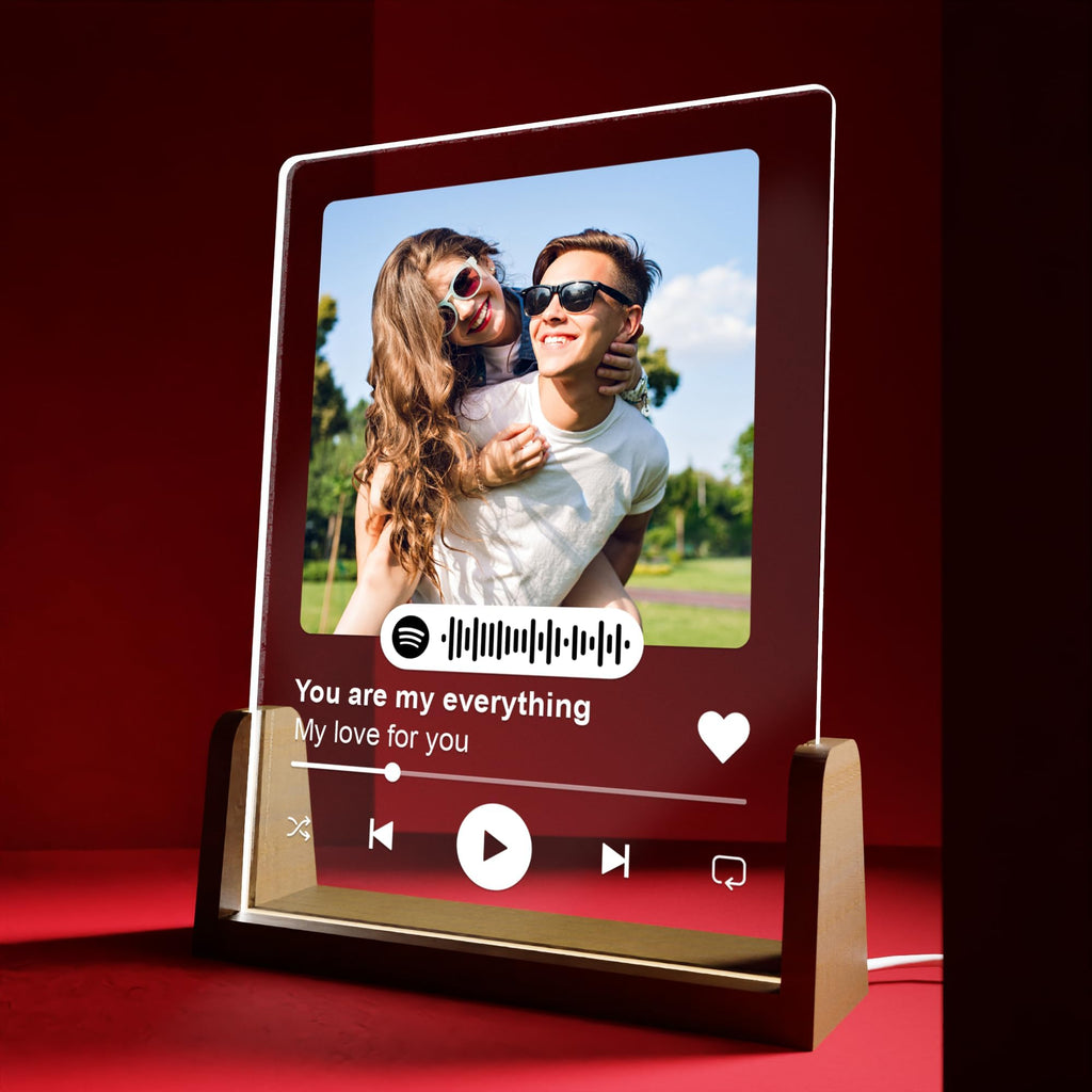 EGD Custom Spotify Plaque for Gifts for Her Him | Choose Your Photo & Song for Customized Gifts for Women Men | Gift for Wife Husband | Gift for Couples (E. Classic Song Plaque)