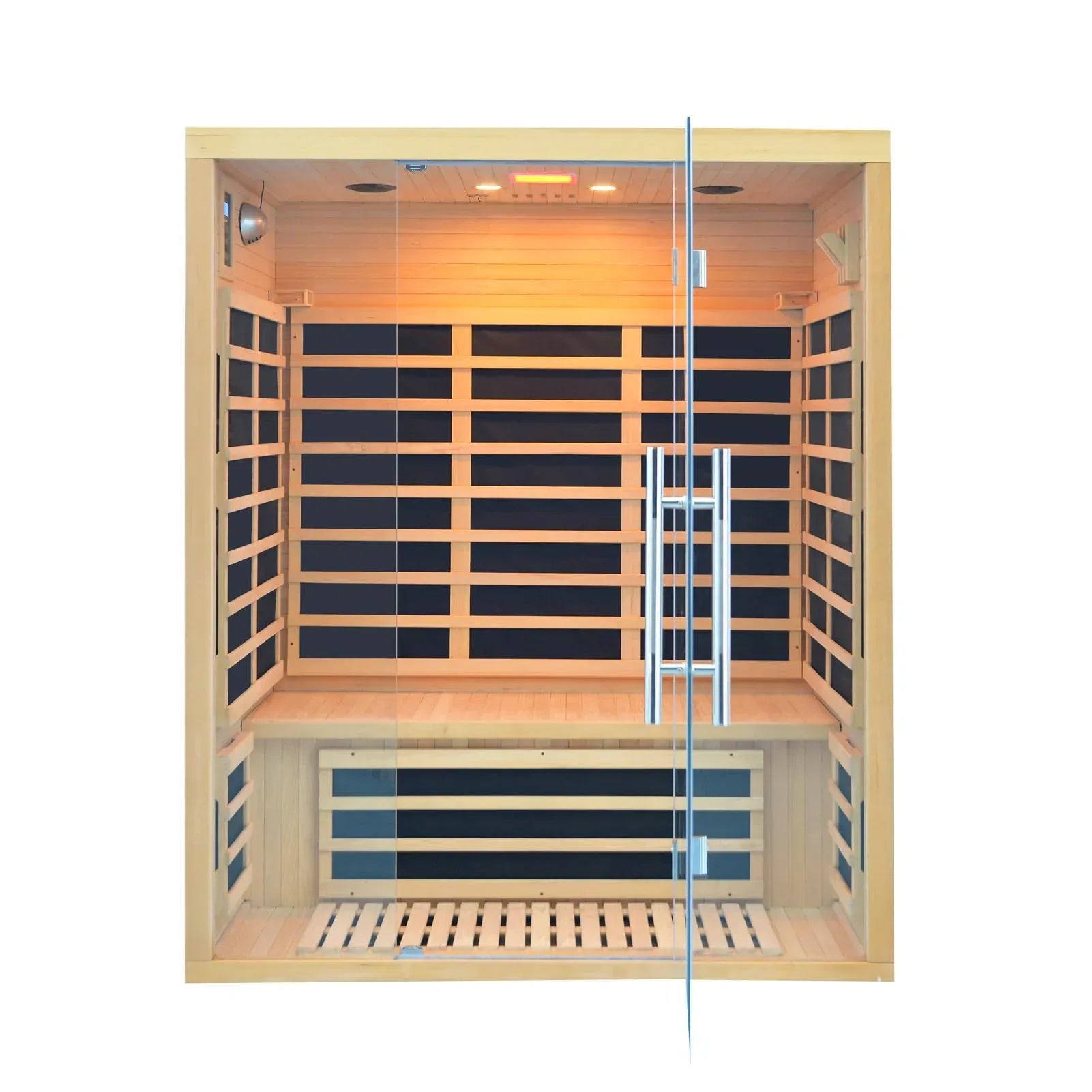 Far Infrared Sauna for 1 Person - 1050W Fast Heating, Canadian Hemlock Wood Home Sauna with Bluetooth Speaker, Chromotherapy & Oxygen Ionizer Easy Assembly Indoor Sauna for Relaxation, Detox, Home Gym - Unique Gift Market