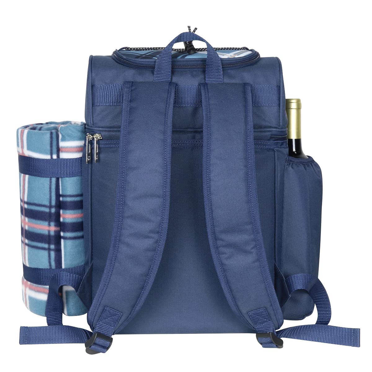 Hap Tim Picnic Basket Backpack for 2 Person with 2 Insulated Cooler Compartment, Wine Holder, Fleece Blanket, Cutlery Set, Wedding Gifts for Couples, Bridal Shower Gifts, Engagement Gifts