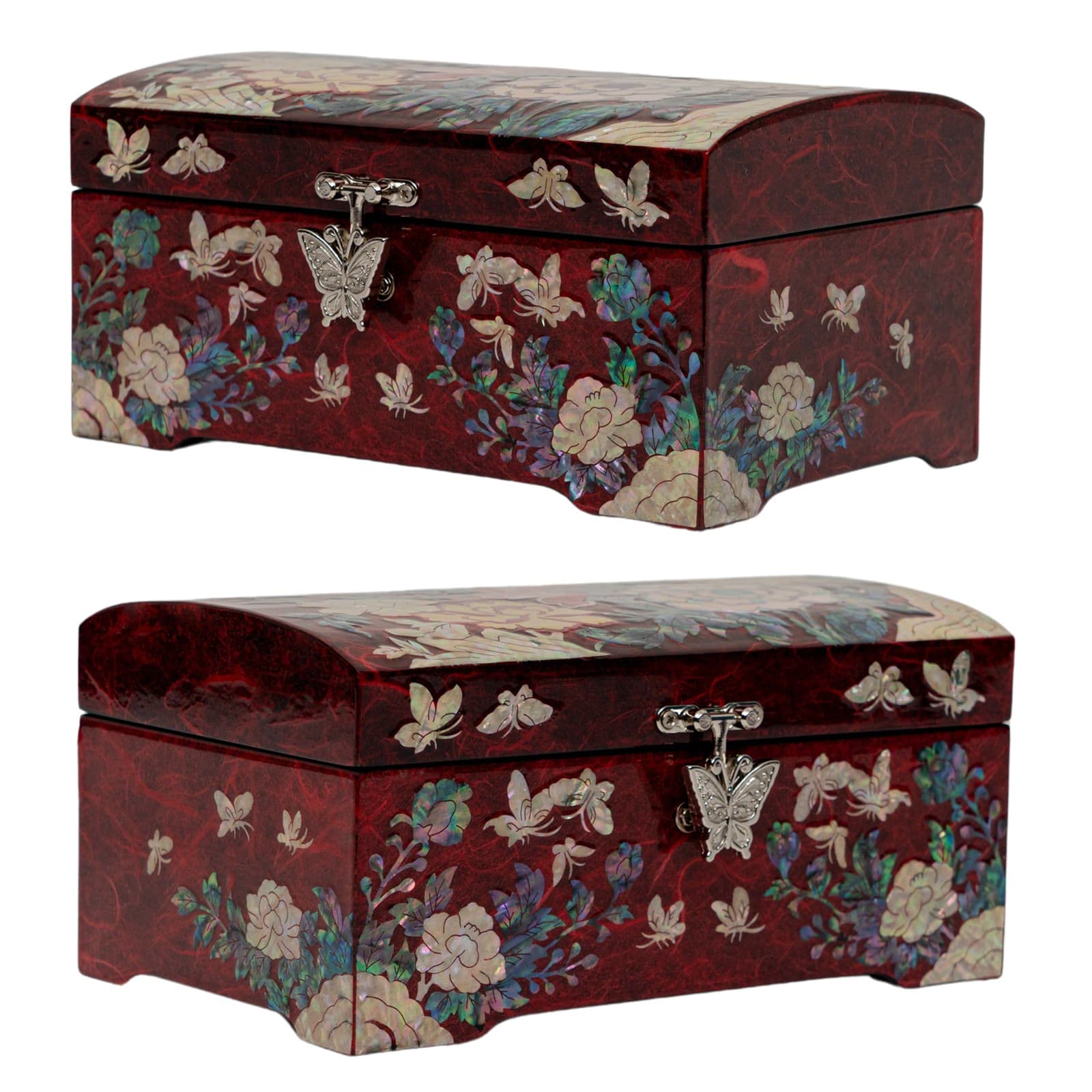 February Mountain Mother of Pearl Box Unique Gifts Red Jewelry Box Engagement Anniversary Christmas Birthday gifts for women who have everything Mom Wife Girlfriend Sister Grandmother Teacher