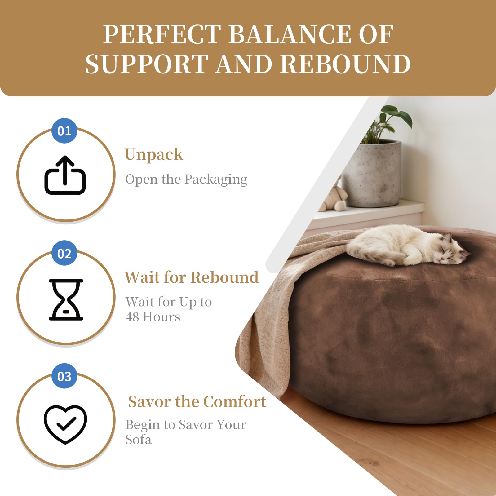 Big Beanbag Chairs for Adults ，6FT Bean Bag Chair with Filler Memory Foam Chair Super Soft Plush, Living Room Furniture, Suitable for bedrooms, Comfy Lounge Reading Chairs Birthday Gifts for Women Mom