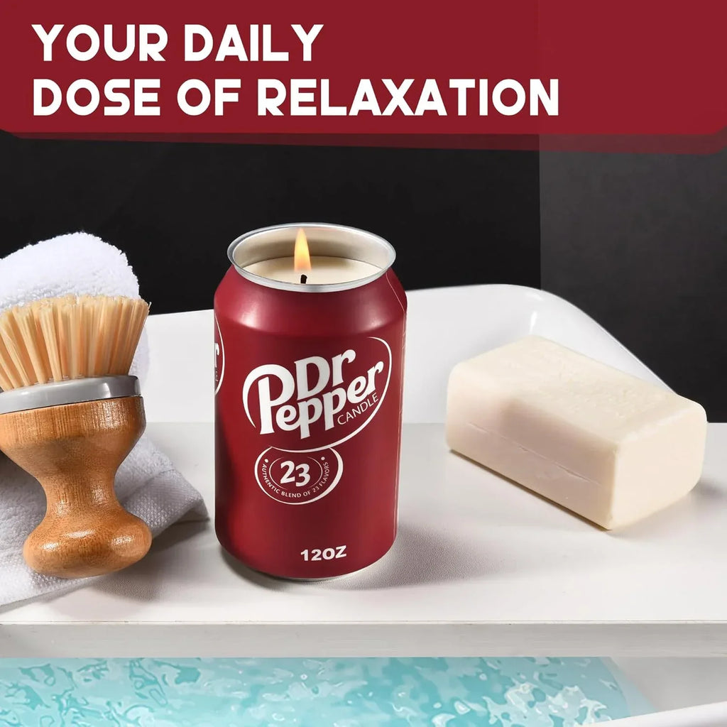 Doctor Pepper Candle - Smells Like The Real Soda - Cute Candles for Cool Gifts - Funny Candles for Any Occasion - Cute Things for Aesthetic Room Decor - Cool Candle for Cool Things - Unique Gift Market